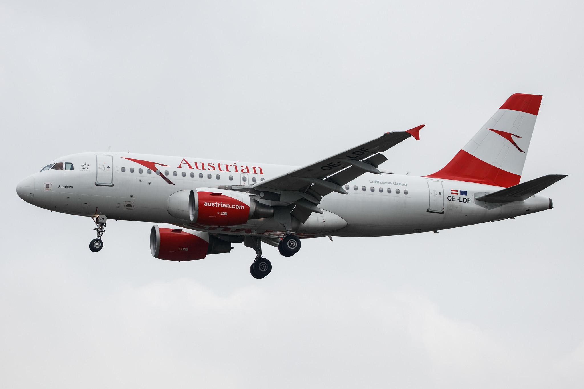 Hamburg Airport: Austrian Airlines (OS / AUA) |  Airbus A319-112 A319 | OE-LDF | MSN 2547