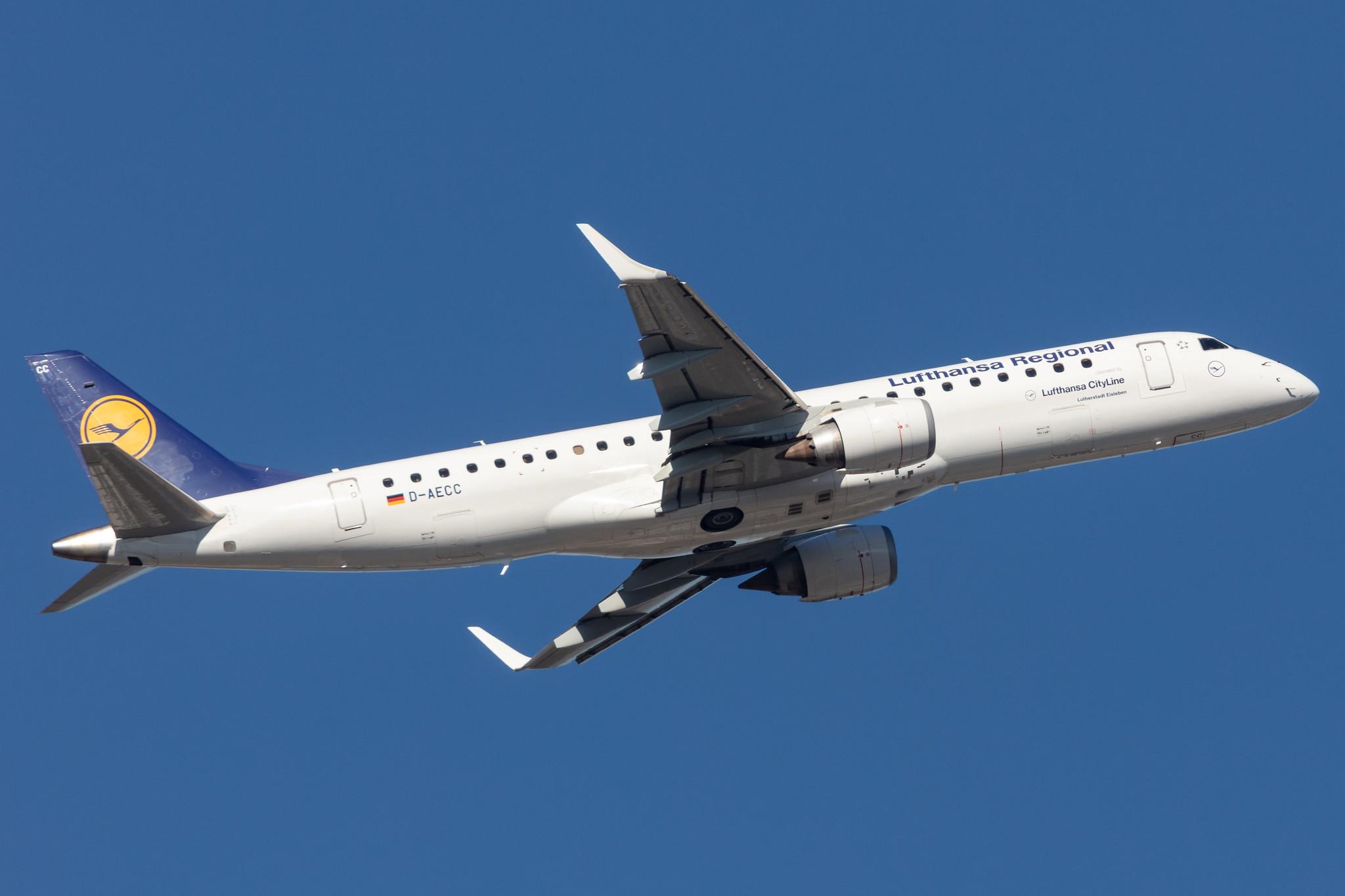 Frankfurt Airport: Lufthansa (LH / DLH) | Operator: Lufthansa CityLine |  Embraer E190LR E190 | D-AECC | MSN 19000333