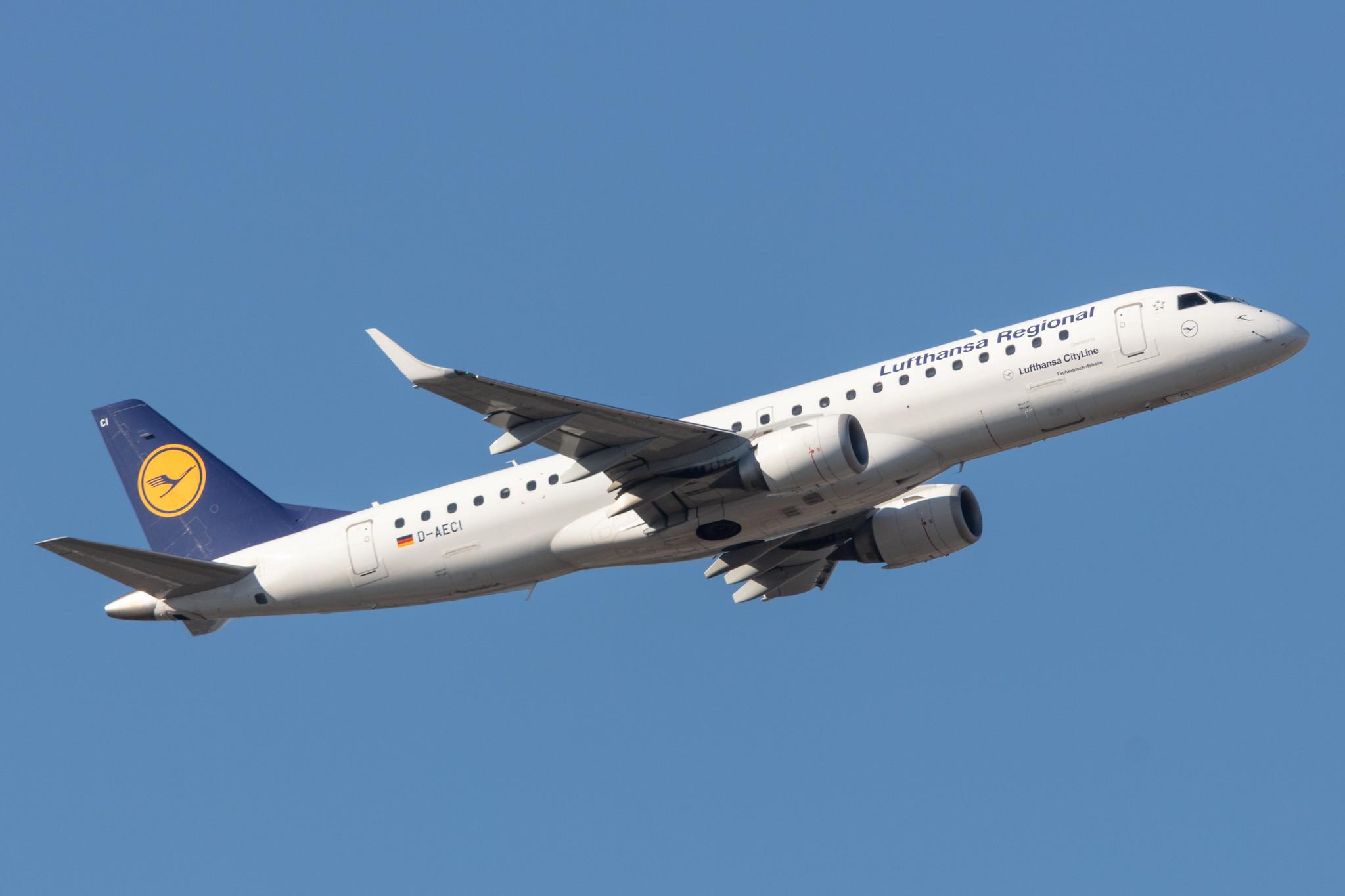 Frankfurt Airport: Lufthansa (LH / DLH) | Operator: Lufthansa CityLine |  Embraer E190LR E190 | D-AECI | MSN 19000381