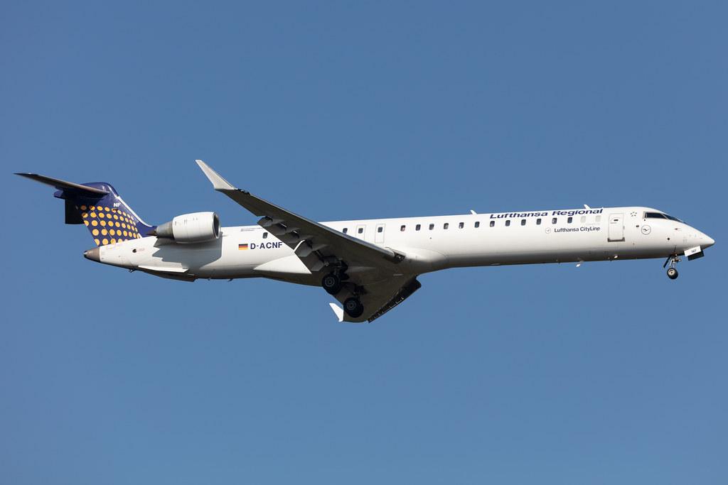 Frankfurt Airport: Lufthansa (LH / DLH) | Operator: Lufthansa CityLine |  Mitsubishi CRJ-900LR CRJ9 | D-ACNF | MSN 15243