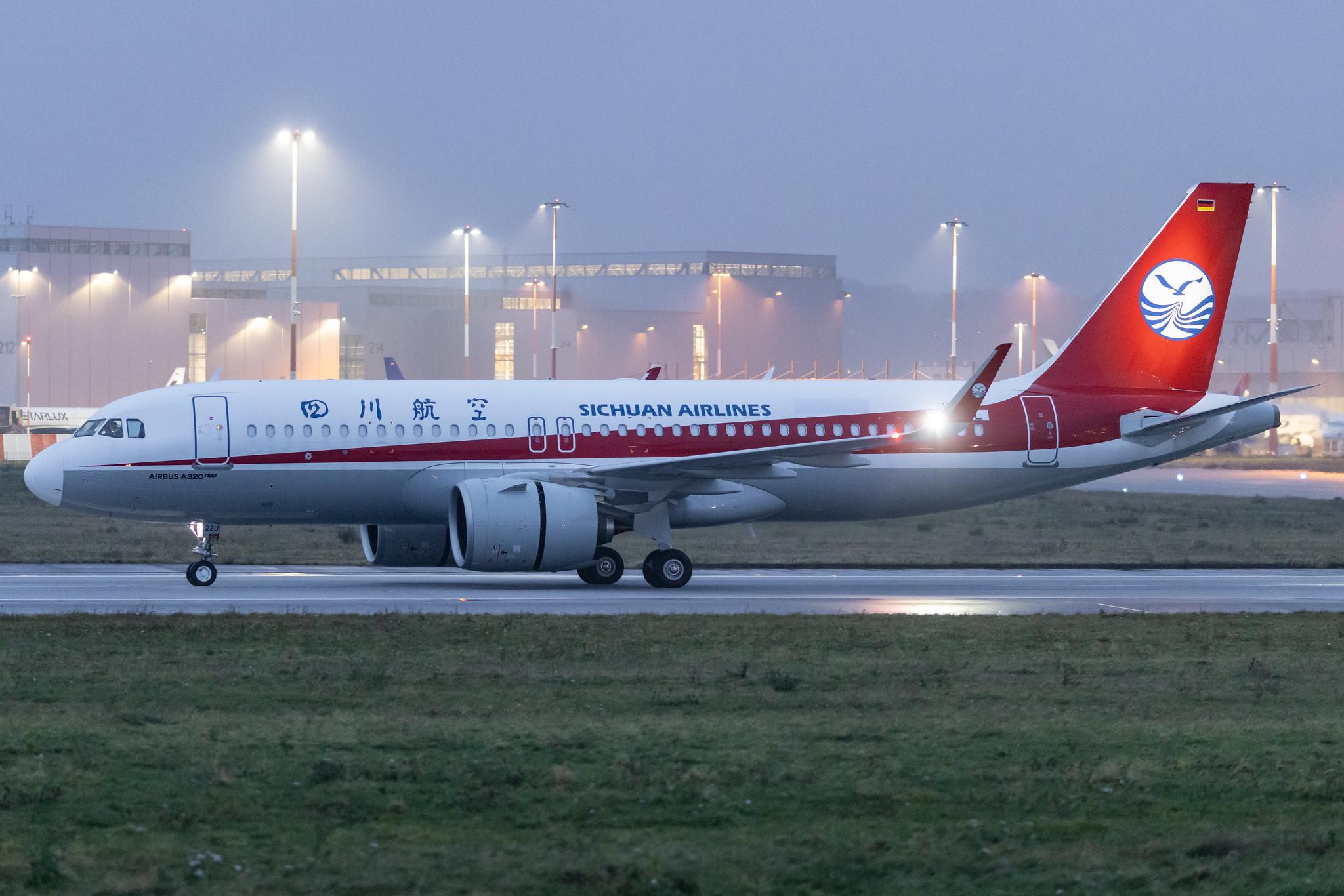 Hamburg Finkenwerder: Sichuan Airlines  (3U / CSC) | Airbus A320-271N A20N | D-AUBL (B-322U) | MSN 10127