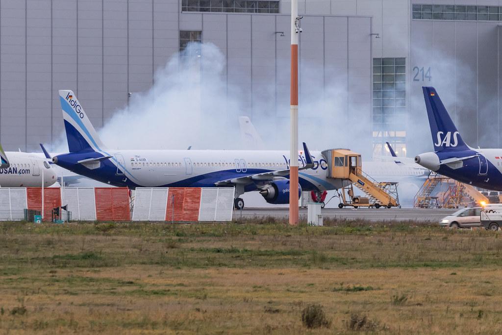 Hamburg Finkenwerder: Erster Engine-Run auf dem Werksgelände von Airbus in Hamburg-Finkenwerder.