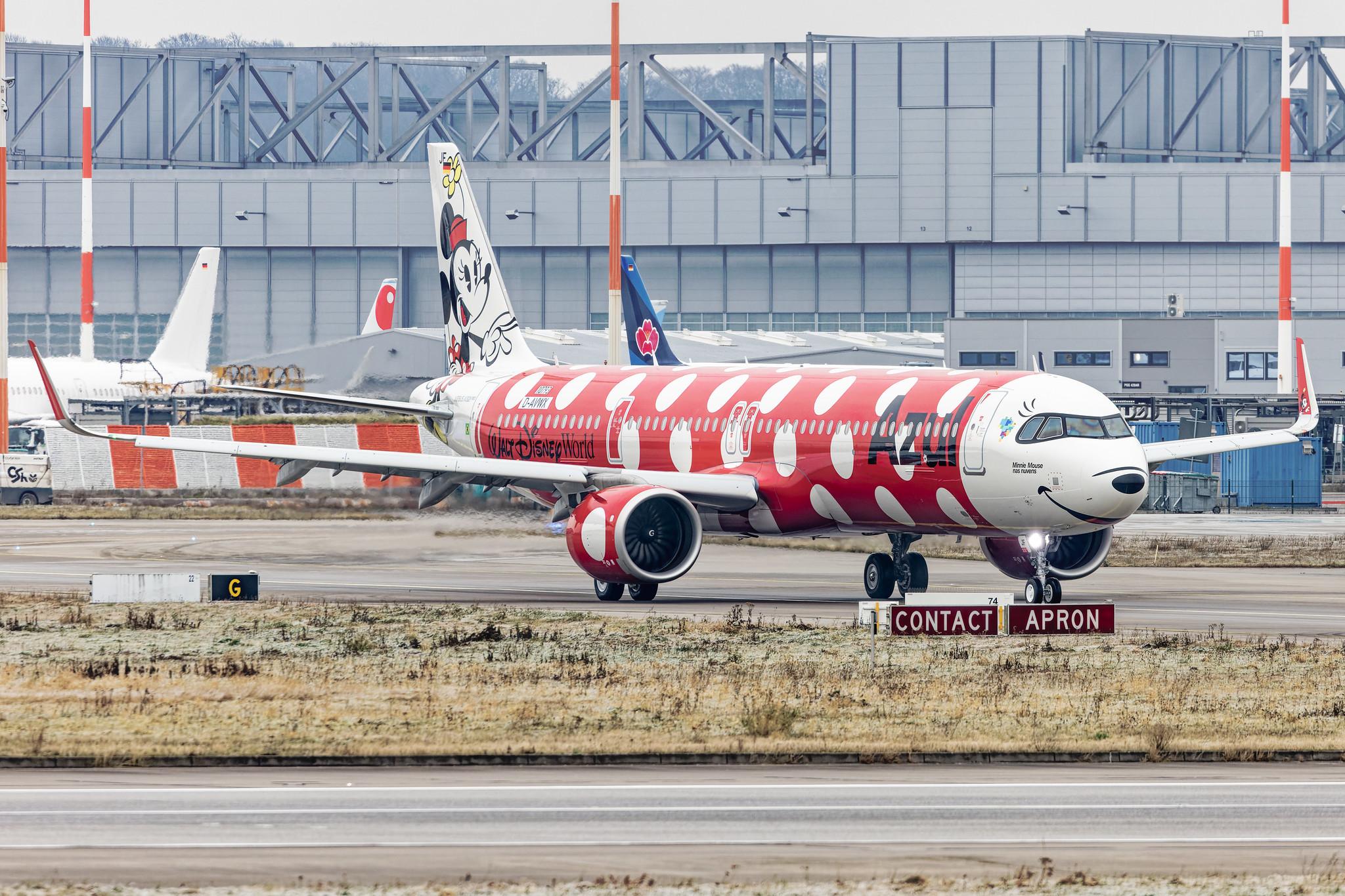 Hamburg Finkenwerder: Azul Linhas Aéreas Brasileiras  (AD / AZU) | Livery: Minnie Mouse - Walt Disney World | Airbus A321-251NX A21N | D-AVWX (PR-YJF) | MSN 10793