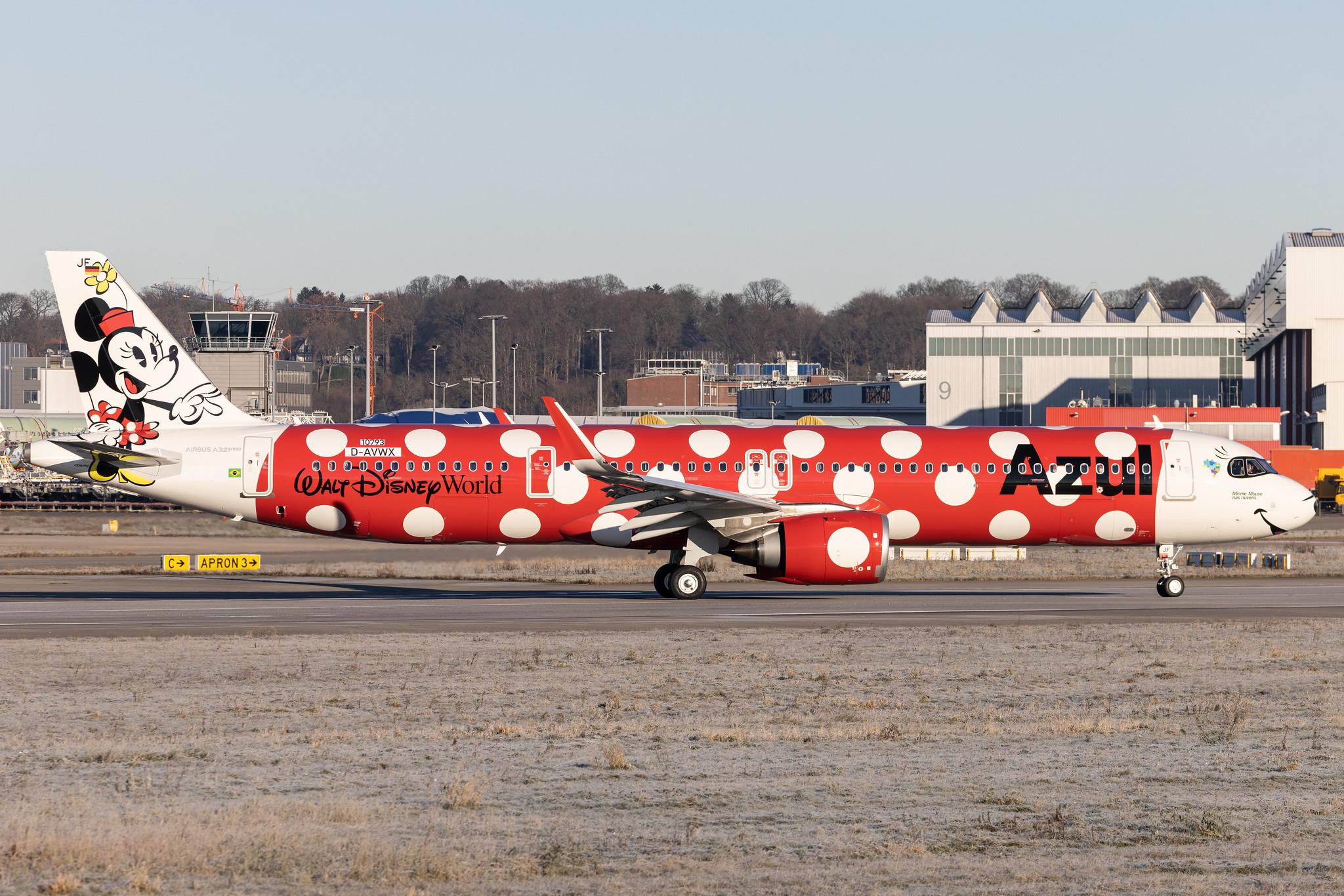 Hamburg Finkenwerder: Azul Linhas Aéreas Brasileiras  (AD / AZU) | Livery: Minnie Mouse - Walt Disney World | Airbus A321-251NX A21N | D-AVWX (PR-YJF) | MSN 10793