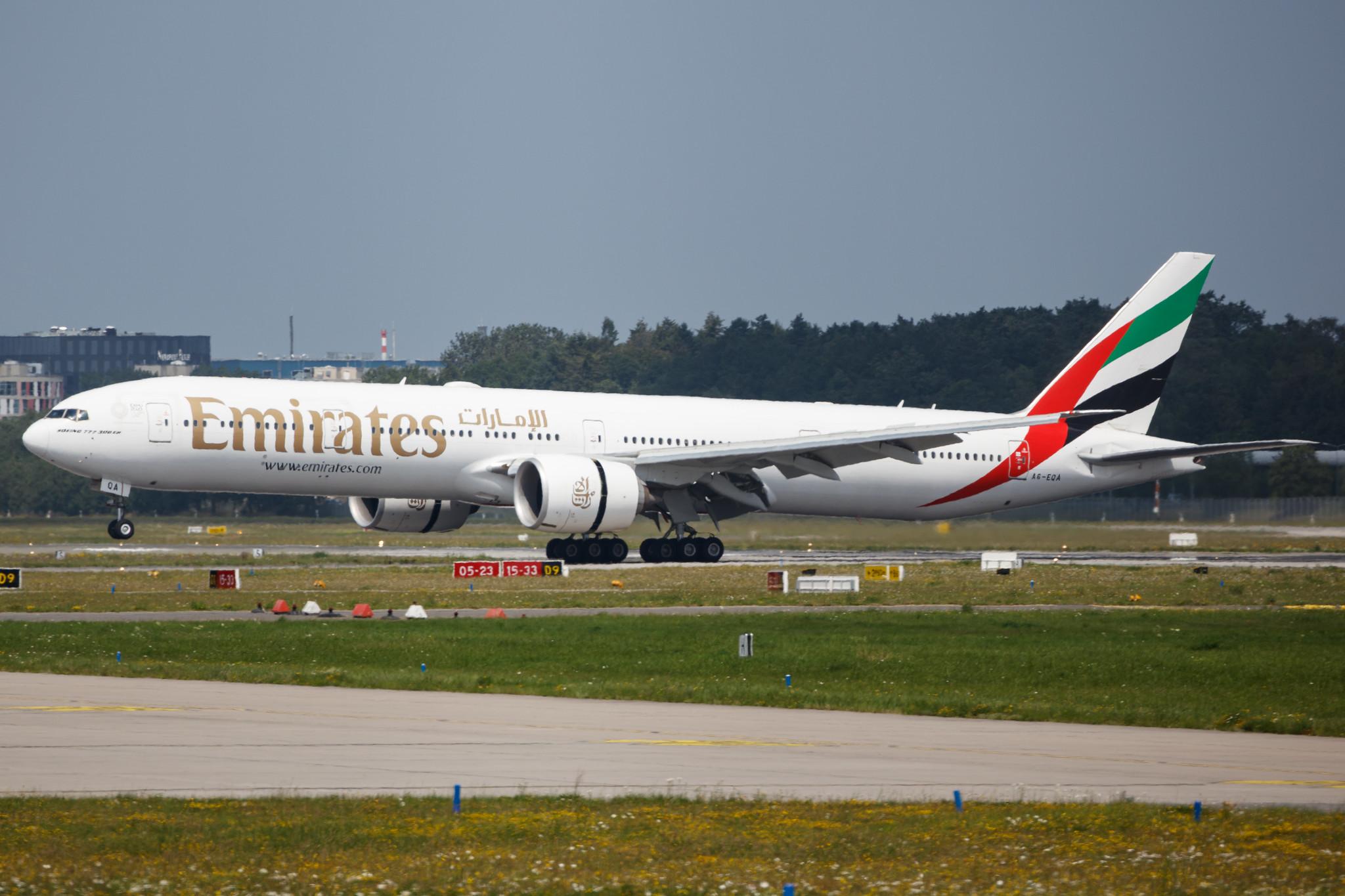 Hamburg Airport: Emirates (EK / UAE) |  Boeing 777-31H(ER) B77W | A6-EQA | MSN 42346