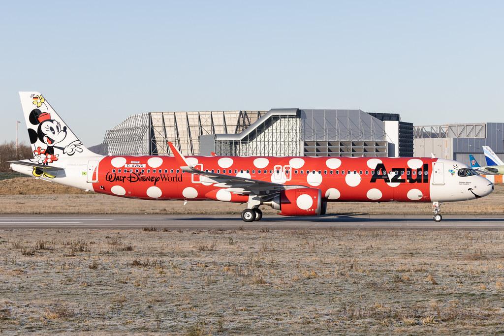 Hamburg Finkenwerder: Azul Linhas Aéreas Brasileiras  (AD / AZU) | Livery: Minnie Mouse - Walt Disney World | Airbus A321-251NX A21N | D-AVWX (PR-YJF) | MSN 10793