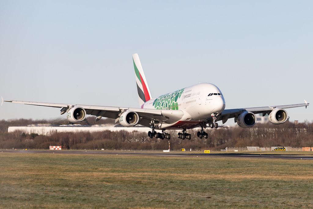 Hamburg Airport: Emirates (EK / UAE) |  Livery: Expo 2020 - Sustainability Livery |  Airbus A380-861 A388 | A6-EON | MSN 188