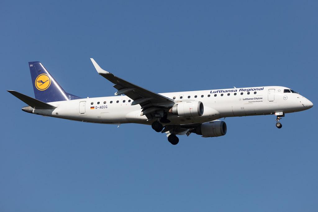Frankfurt Airport: Lufthansa (LH / DLH) | Operator: Lufthansa CityLine |  Embraer E190LR E190 | D-AECG | MSN 19000368