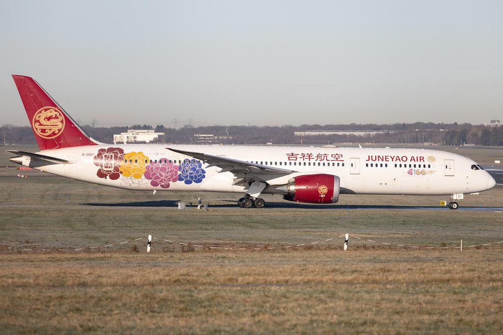 Hamburg Airport: Juneyao Air (HO / DKH) |  Livery: Chinese Peony Livery |  Boeing 787-9 Dreamliner B789 | B-20DT | MSN 65429