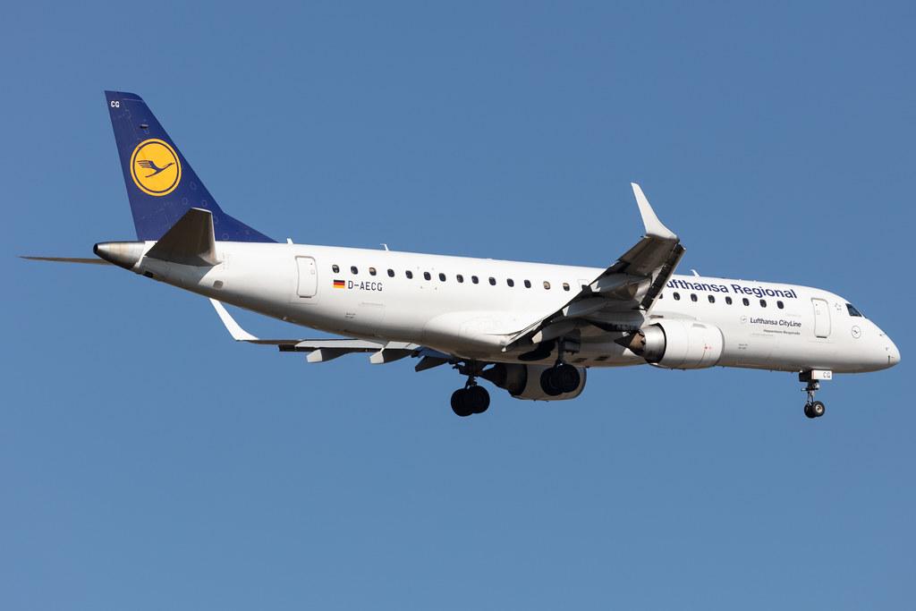 Frankfurt Airport: Lufthansa (LH / DLH) | Operator: Lufthansa CityLine |  Embraer E190LR E190 | D-AECG | MSN 19000368