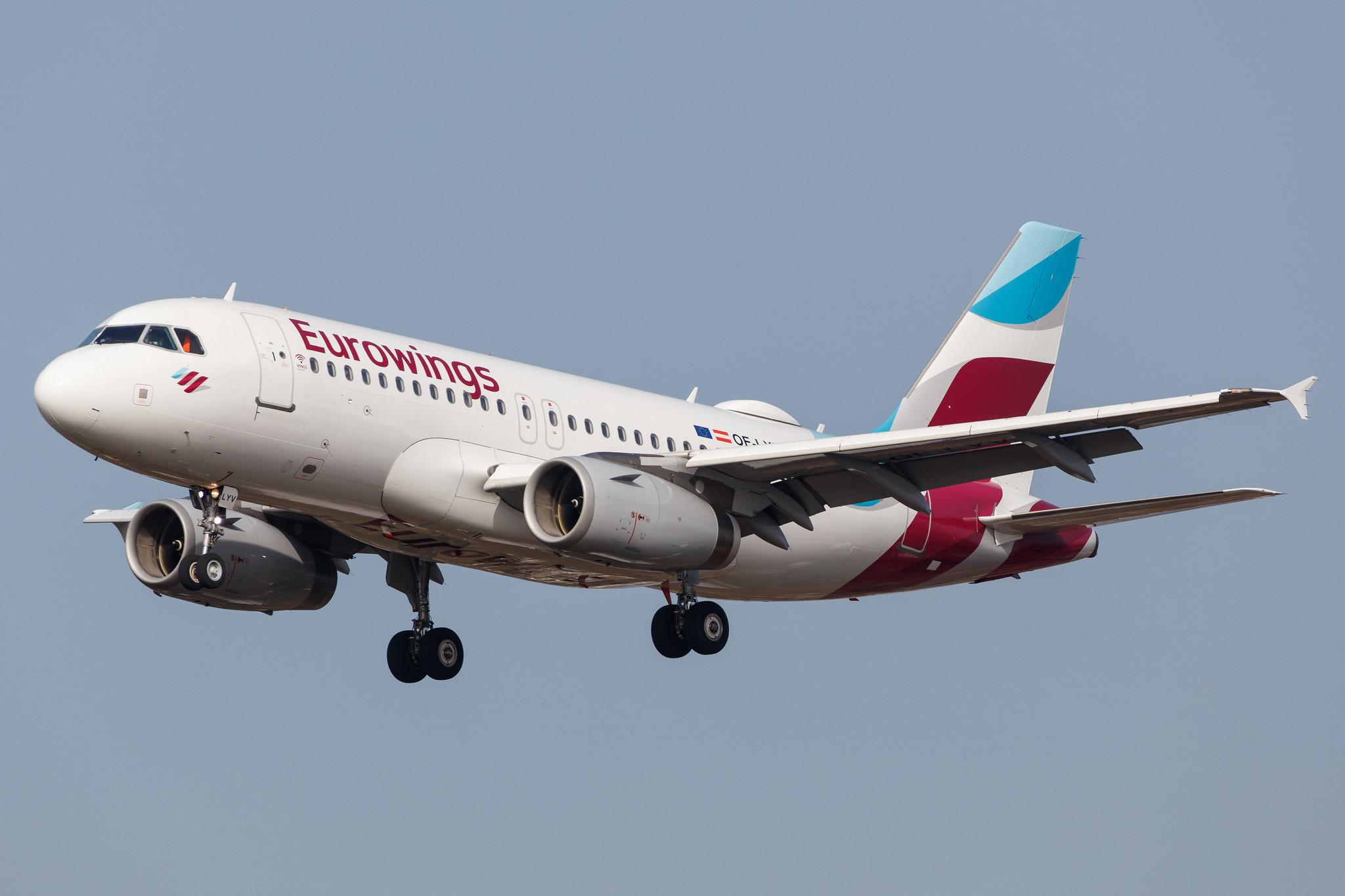 Hamburg Airport: Eurowings (EW / EWG) | Operator: Eurowings Europe |  Airbus A319-132 A319 | OE-LYV | MSN 5043