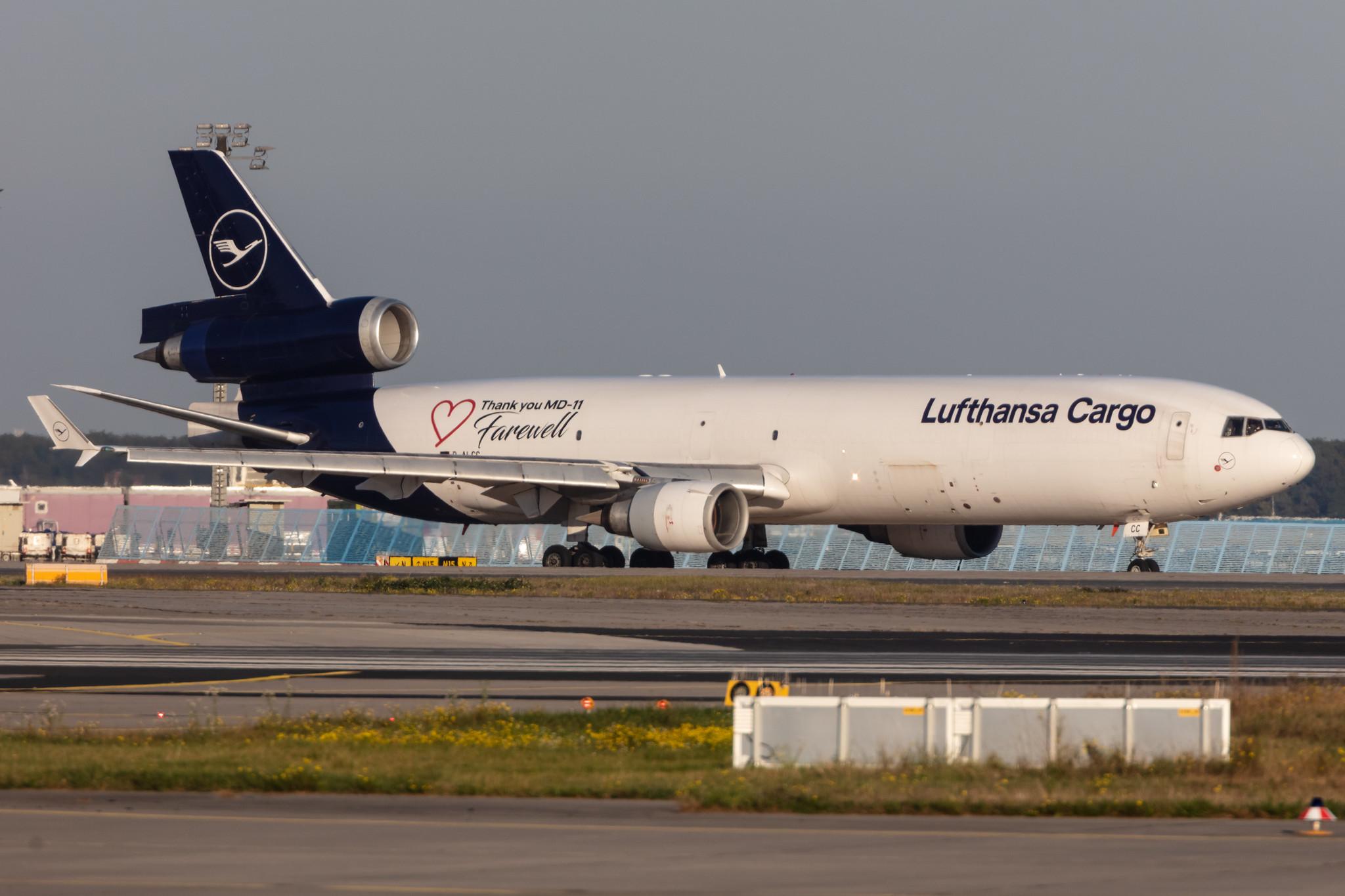 Frankfurt Airport: Lufthansa Cargo (/ GEC) | Livery: Thank you MD-11 Farewell Livery |  McDonnell Douglas MD-11F MD11 | D-ALCC | MSN 48783