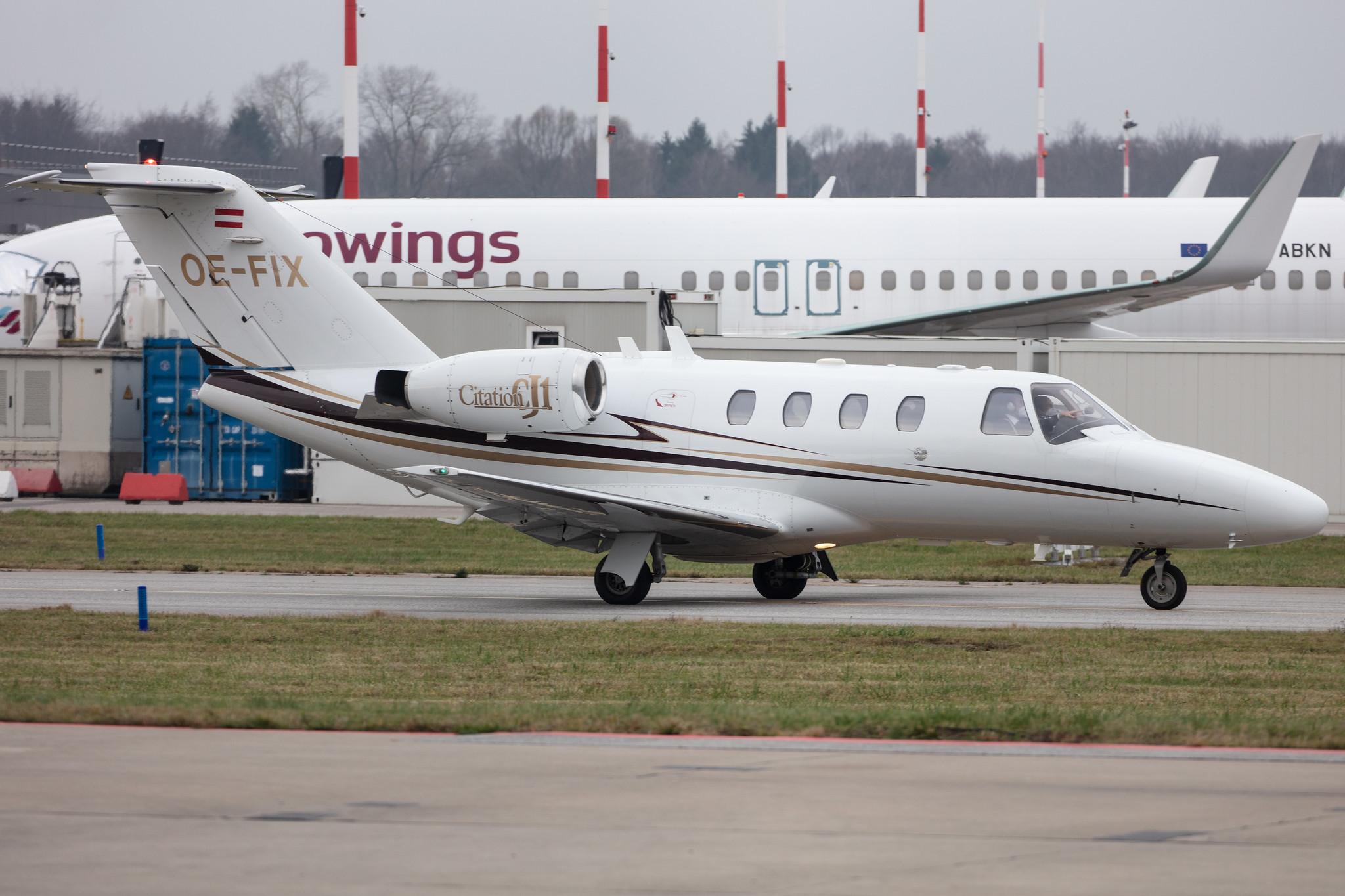 Hamburg Airport: Aeroways |  Cessna 525 CitationJet CJ1 C525 | OE-FIX | MSN 525-0480