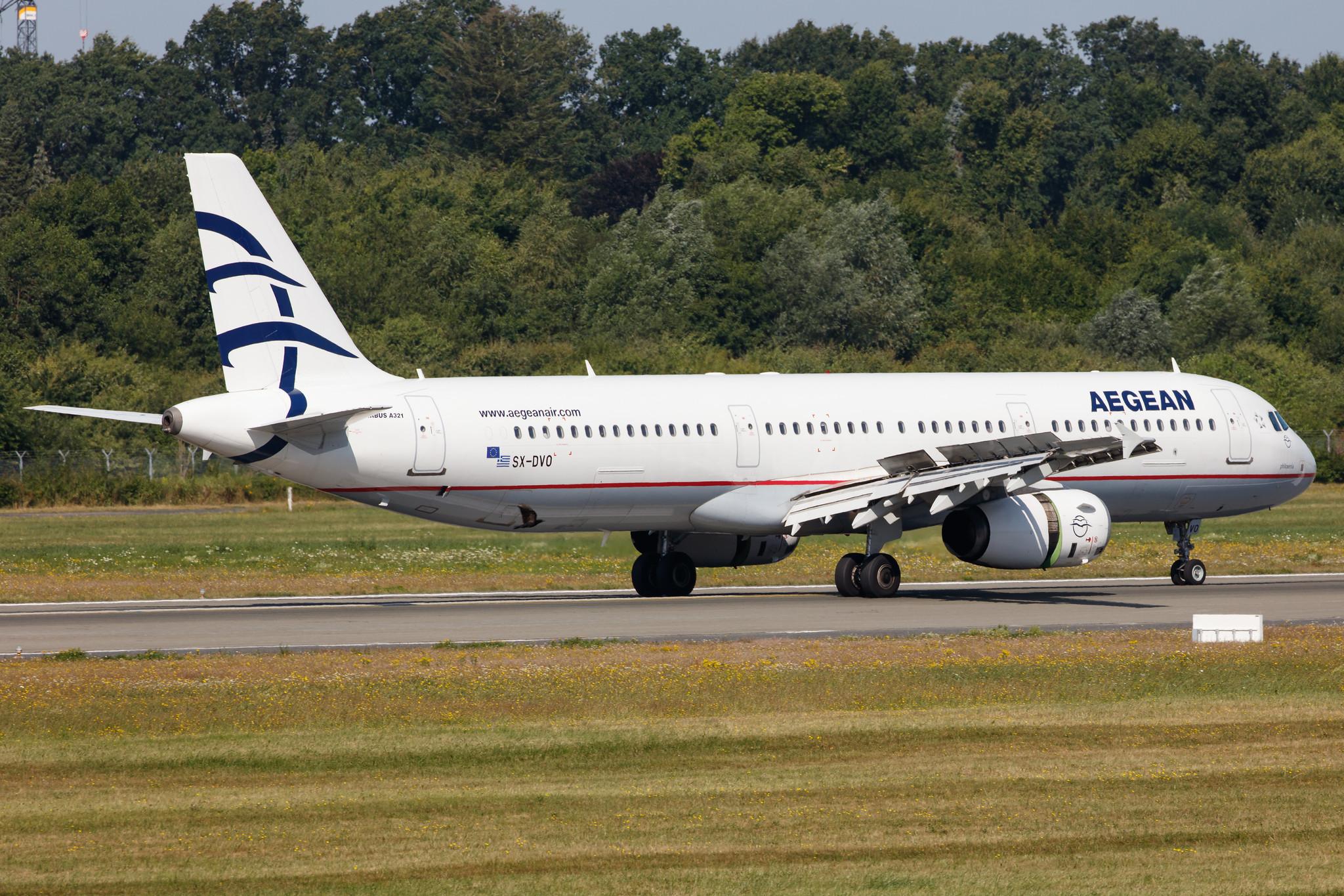 Hamburg Airport: Aegean Airlines (A3 / AEE) |  Airbus A321-231 A321 | SX-DVO | MSN 3462