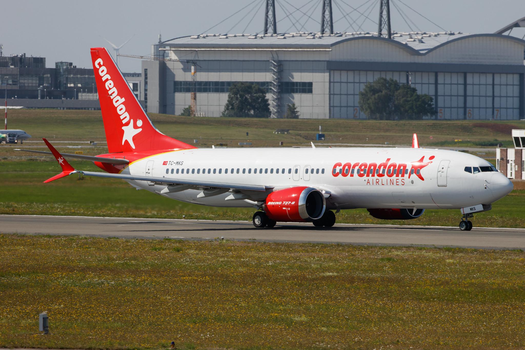 Hamburg Airport: Corendon Airlines (XC / CAI) |  Boeing 737 MAX 8 B38M | TC-MKS | MSN 64936