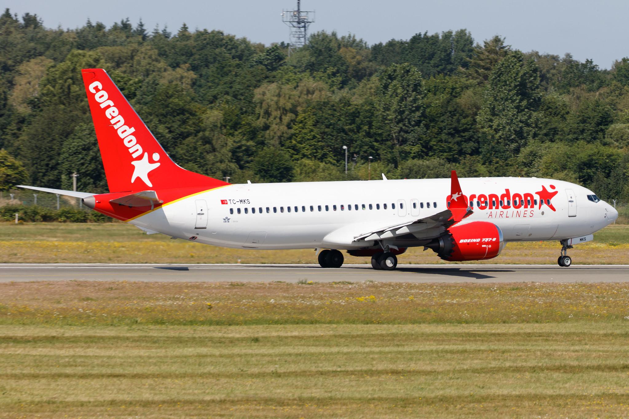 Hamburg Airport: Corendon Airlines (XC / CAI) |  Boeing 737 MAX 8 B38M | TC-MKS | MSN 64936