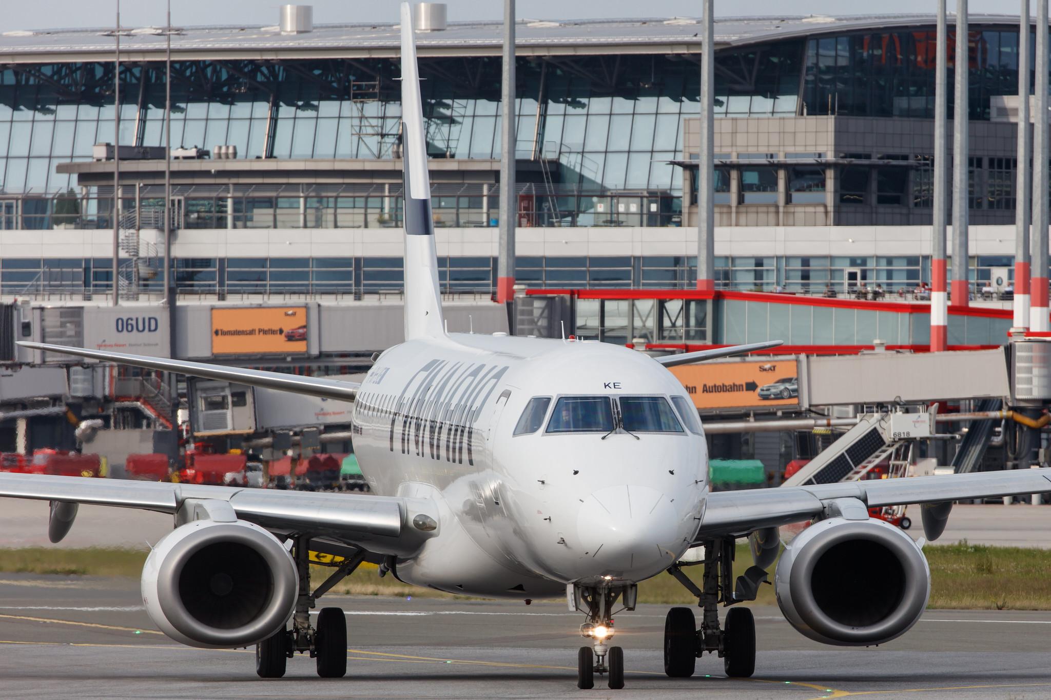 Hamburg Airport: Finnair (AY / FIN) | Operator: NORRA |  Embraer E190LR E190 | OH-LKE | MSN 19000059