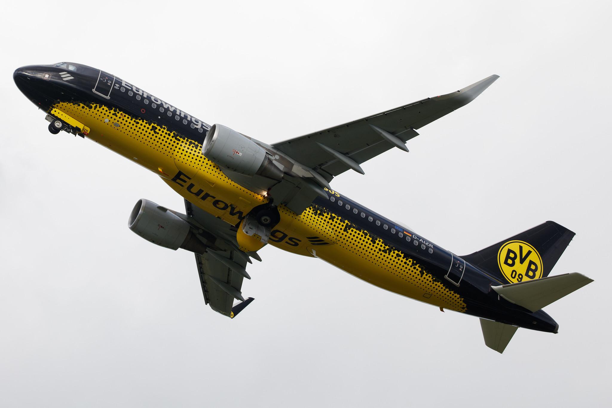 Hamburg Airport: Eurowings (EW / EWG) |  Livery: Borussia Dortmund Livery |  Airbus A320-214 A320 | D-AIZR | MSN 5525