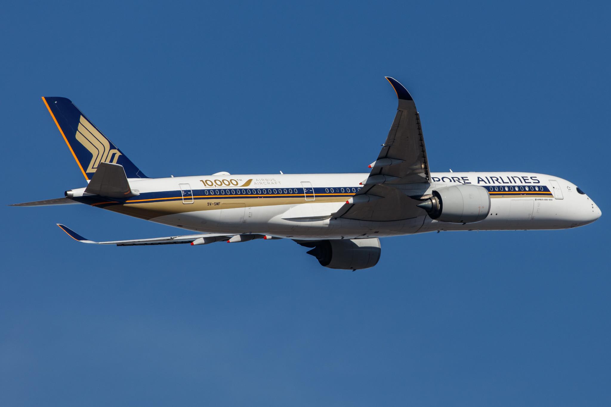 Frankfurt Airport: Singapore Airlines (SQ / SIA) | Livery: 10,000th Airbus Aircraft Sticker | Airbus A350-941 A359 | 9V-SMF | MSN 054