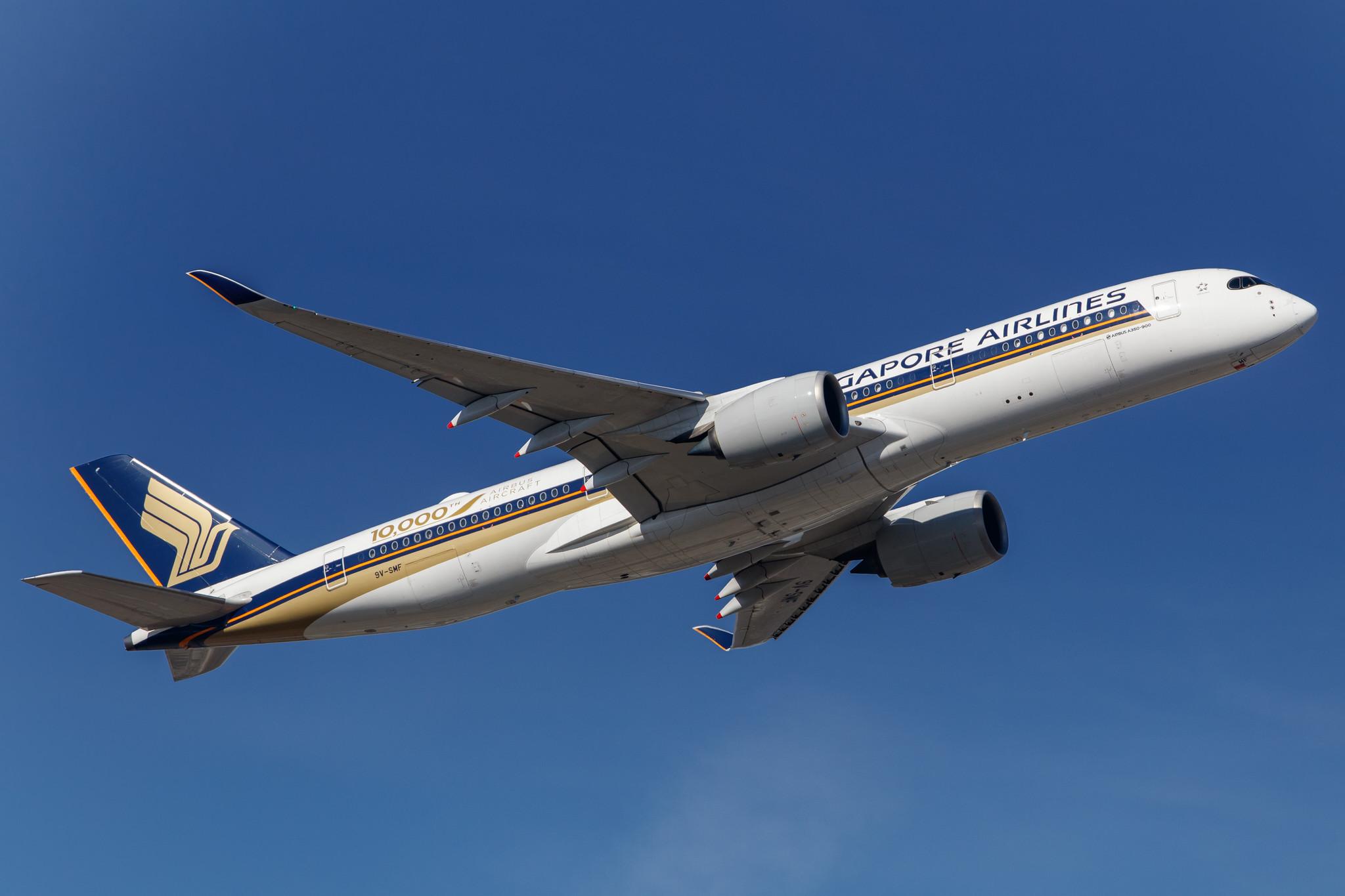 Frankfurt Airport: Singapore Airlines (SQ / SIA) | Livery: 10,000th Airbus Aircraft Sticker | Airbus A350-941 A359 | 9V-SMF | MSN 054