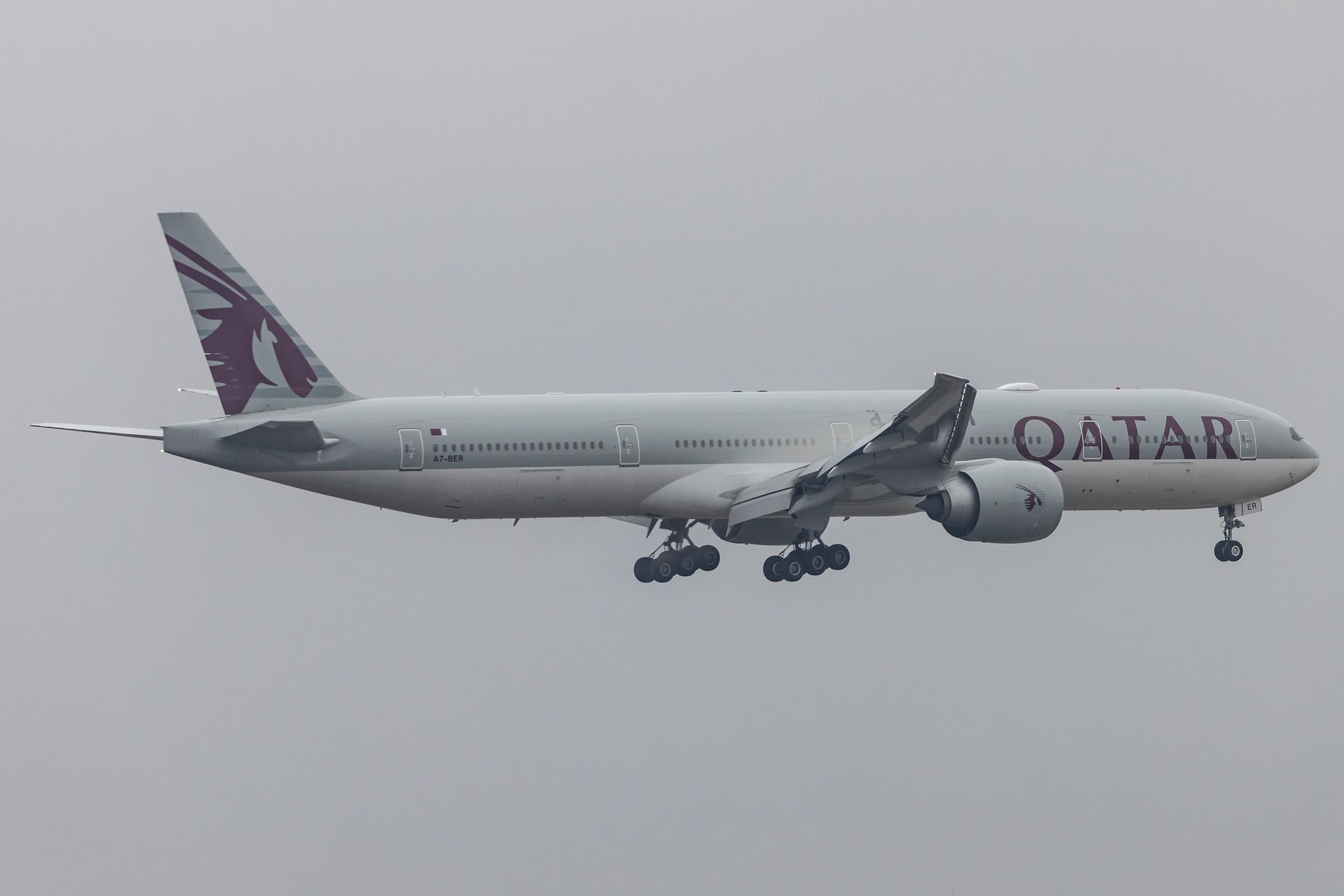Frankfurt Airport: Qatar Airways (QR / QTR) |  Boeing 777-3DZ(ER) B77W | A7-BER | MSN 64086