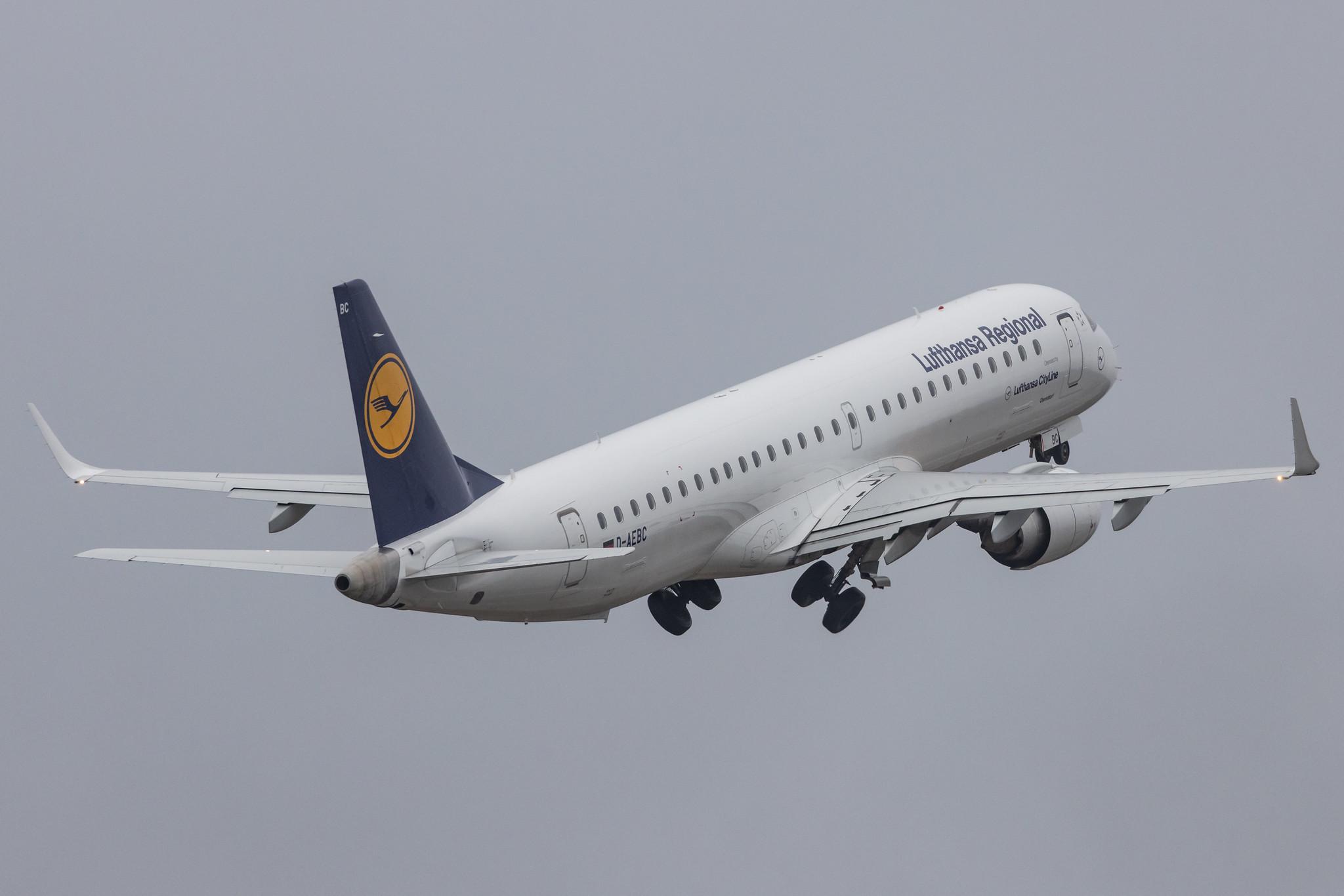Frankfurt Airport: Lufthansa (LH / DLH) | Operator: Lufthansa CityLine |  Embraer E195LR E195 | D-AEBC | MSN 19000320