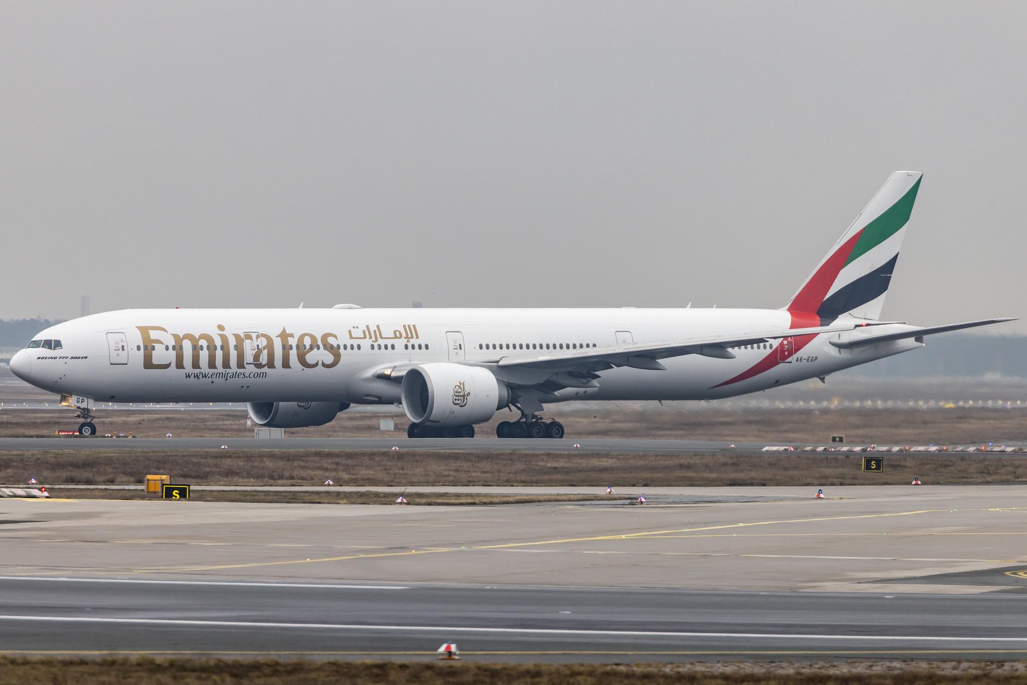 Frankfurt Airport: Emirates (EK / UAE) |  Boeing 777-31H(ER) B77W | A6-EGP | MSN 35599