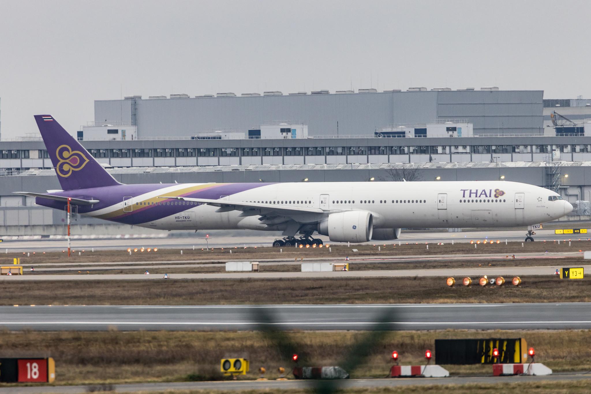 Frankfurt Airport: Thai Airways (TG / THA) |  Boeing 777-3D7(ER) B77W | HS-TKU | MSN 42110