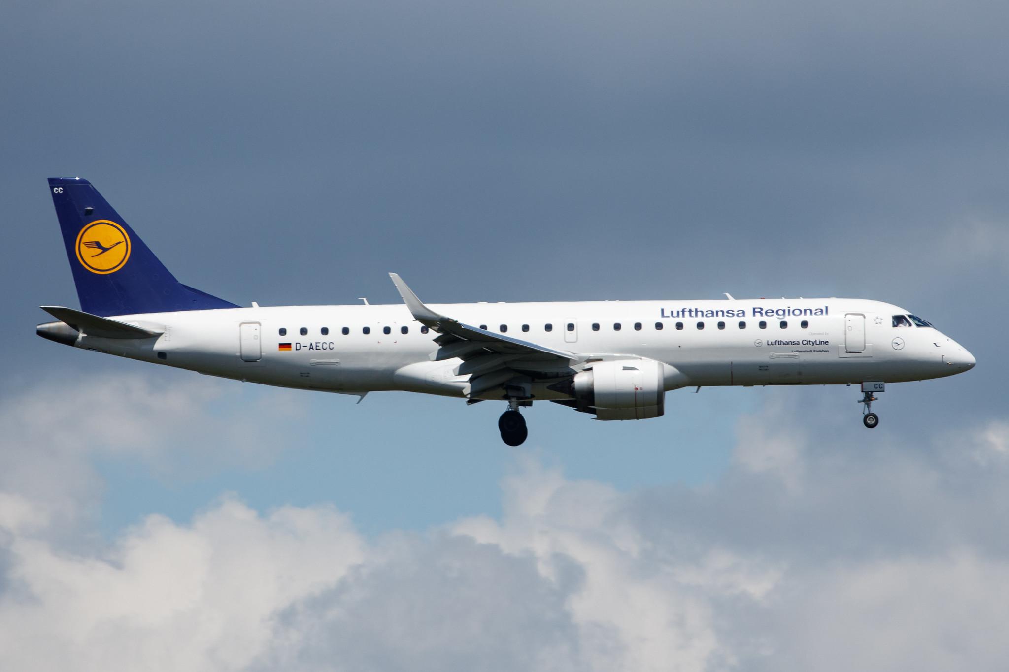 Frankfurt Airport: Lufthansa (LH / DLH) | Operator: Lufthansa CityLine |  Embraer E190LR E190 | D-AECC | MSN 19000333