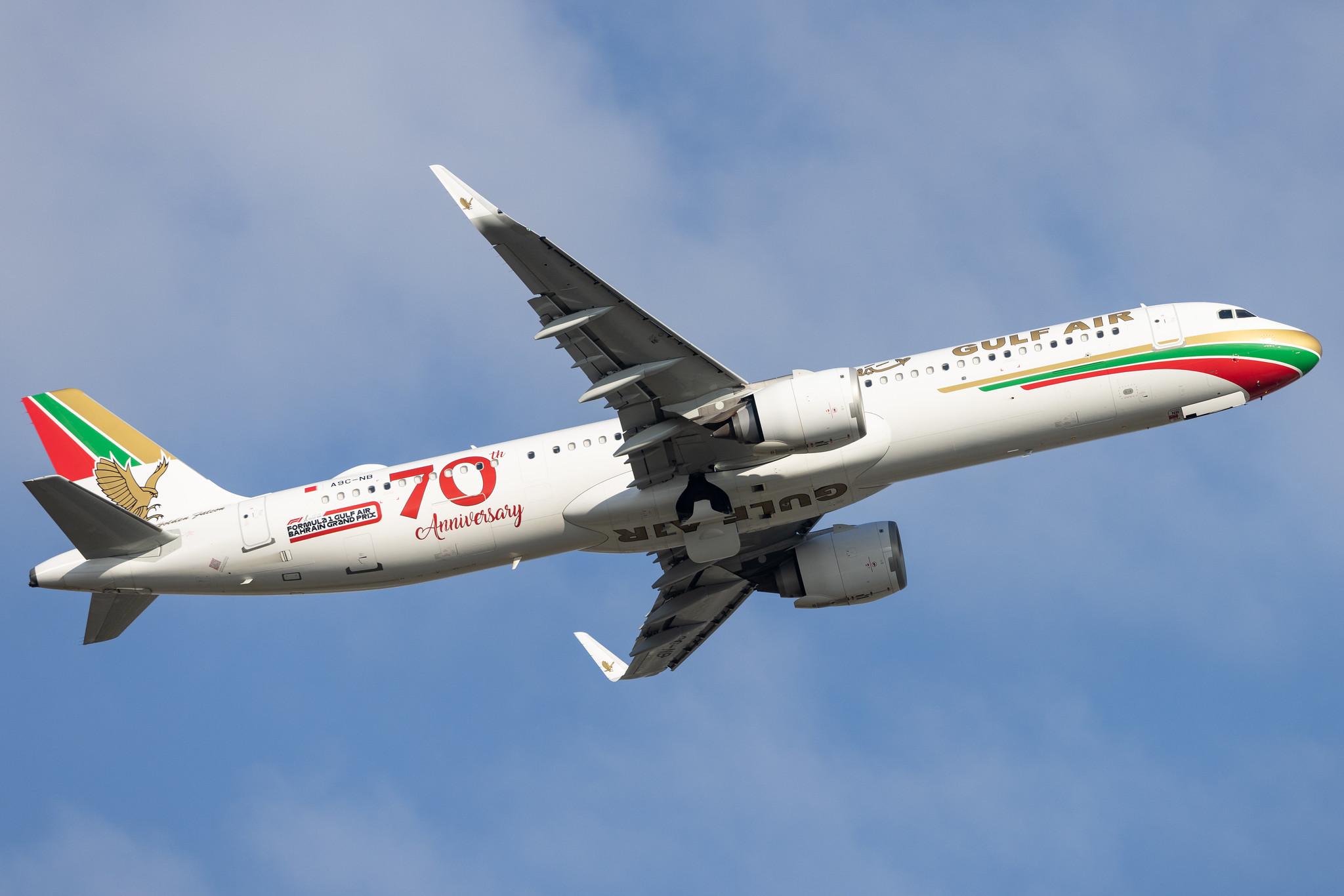 London Heathrow: Gulf Air (GF / GFA) |  Livery: Retro 1976 Livery |  Airbus A321-253NX A21N | A9C-NB | MSN 10169
