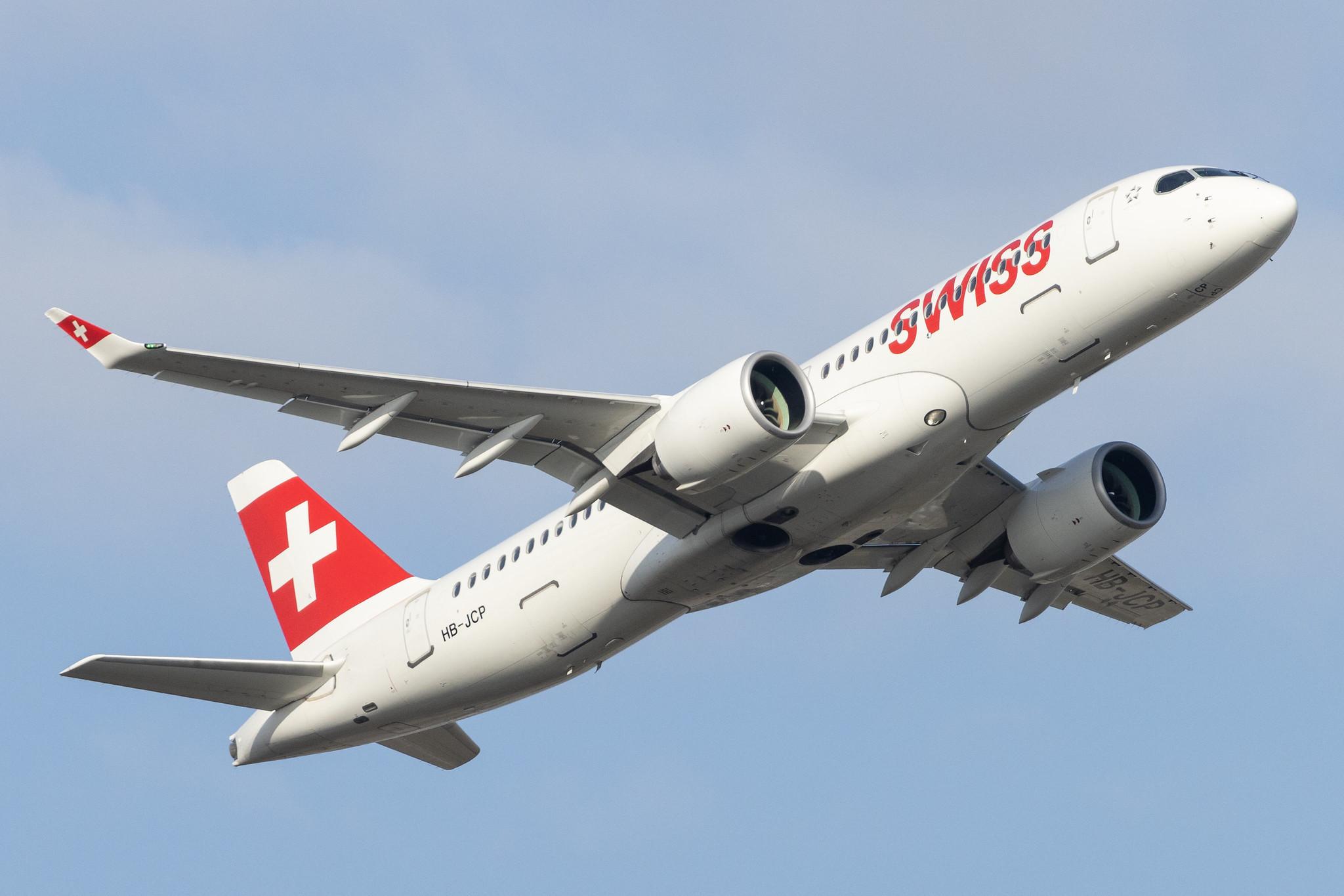 London Heathrow: Swiss (LX / SWR) |  Airbus A220-300 BCS3 | HB-JCP | MSN 55036
