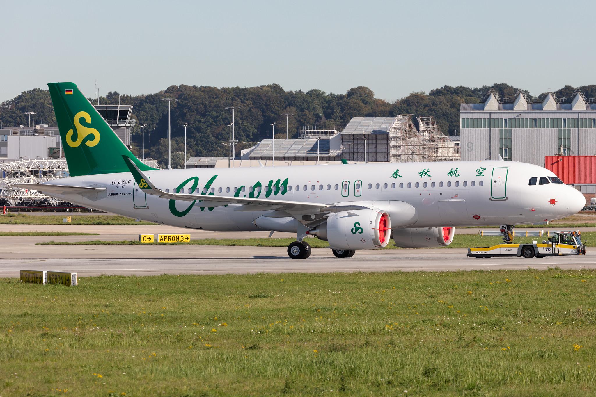 Hamburg Finkenwerder: Spring Airlines (9C / CQH) |  Airbus A320-251N A20N | D-AXAF (B-320M) | MSN 9552