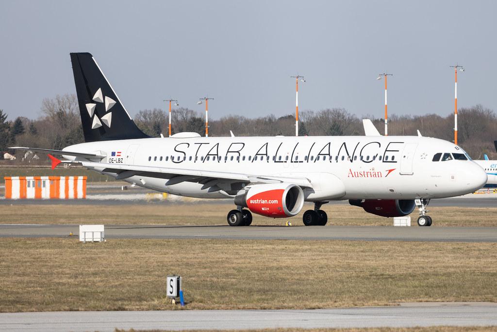 Hamburg Airport: Austrian Airlines (OS / AUA) |  Livery: Star Alliance Livery |  Airbus A320-214 A320 | OE-LBZ | MSN 5181