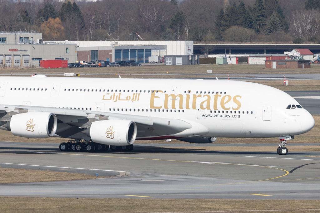 Hamburg Airport: Emirates (EK / UAE) |  Airbus A380-861 A388 | A6-EEV | MSN 150