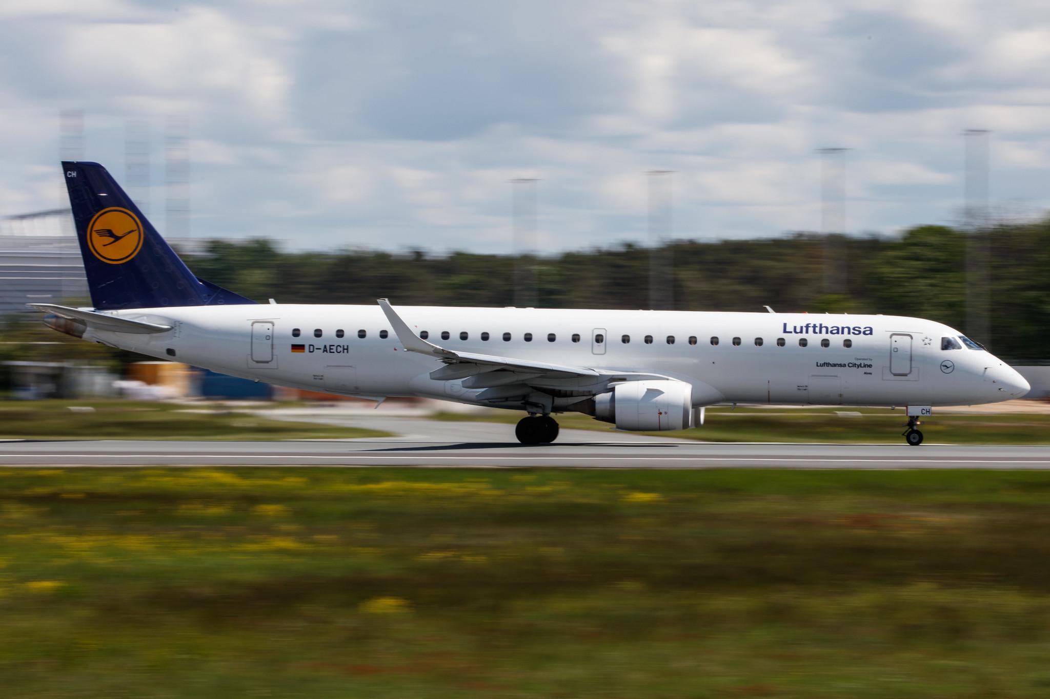 Frankfurt Airport: Lufthansa (LH / DLH) | Operator: Lufthansa CityLine |  Embraer E190LR E190 | D-AECH | MSN 19000376