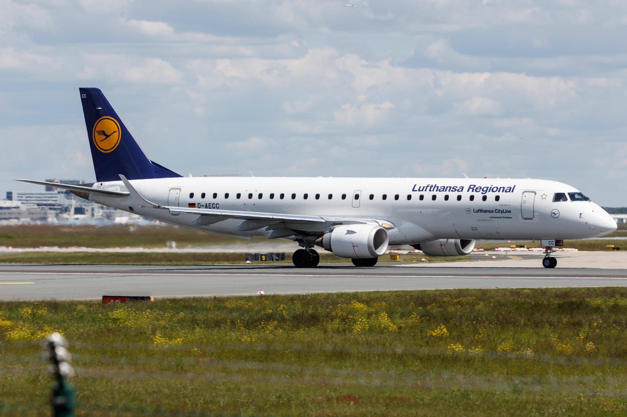 Frankfurt Airport: Lufthansa (LH / DLH) | Operator: Lufthansa CityLine |  Embraer E190LR E190 | D-AECC | MSN 19000333