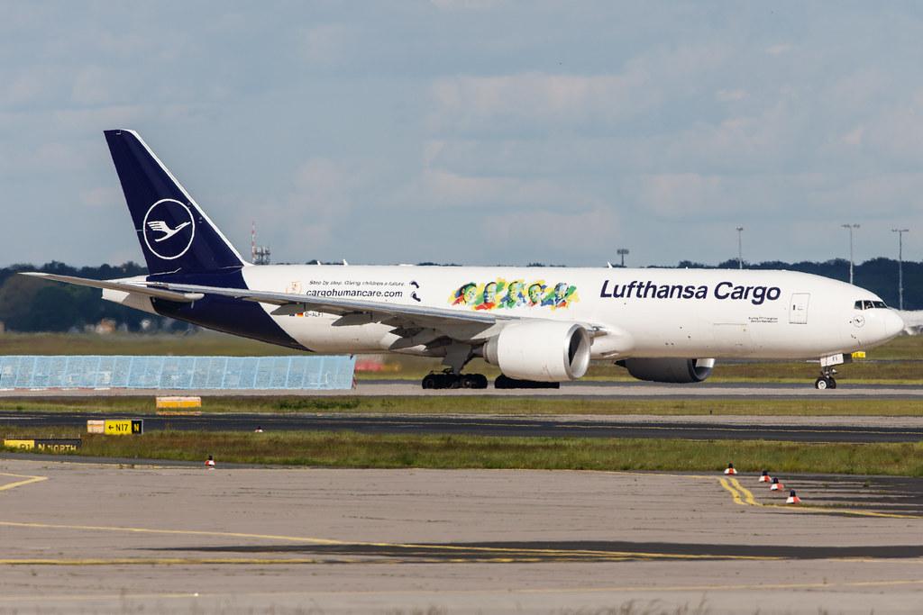 Frankfurt Airport: Lufthansa Cargo (/ GEC) |  Livery: Cargo Human Care Livery |  Boeing 777-F B77L | D-ALFI | MSN 66912