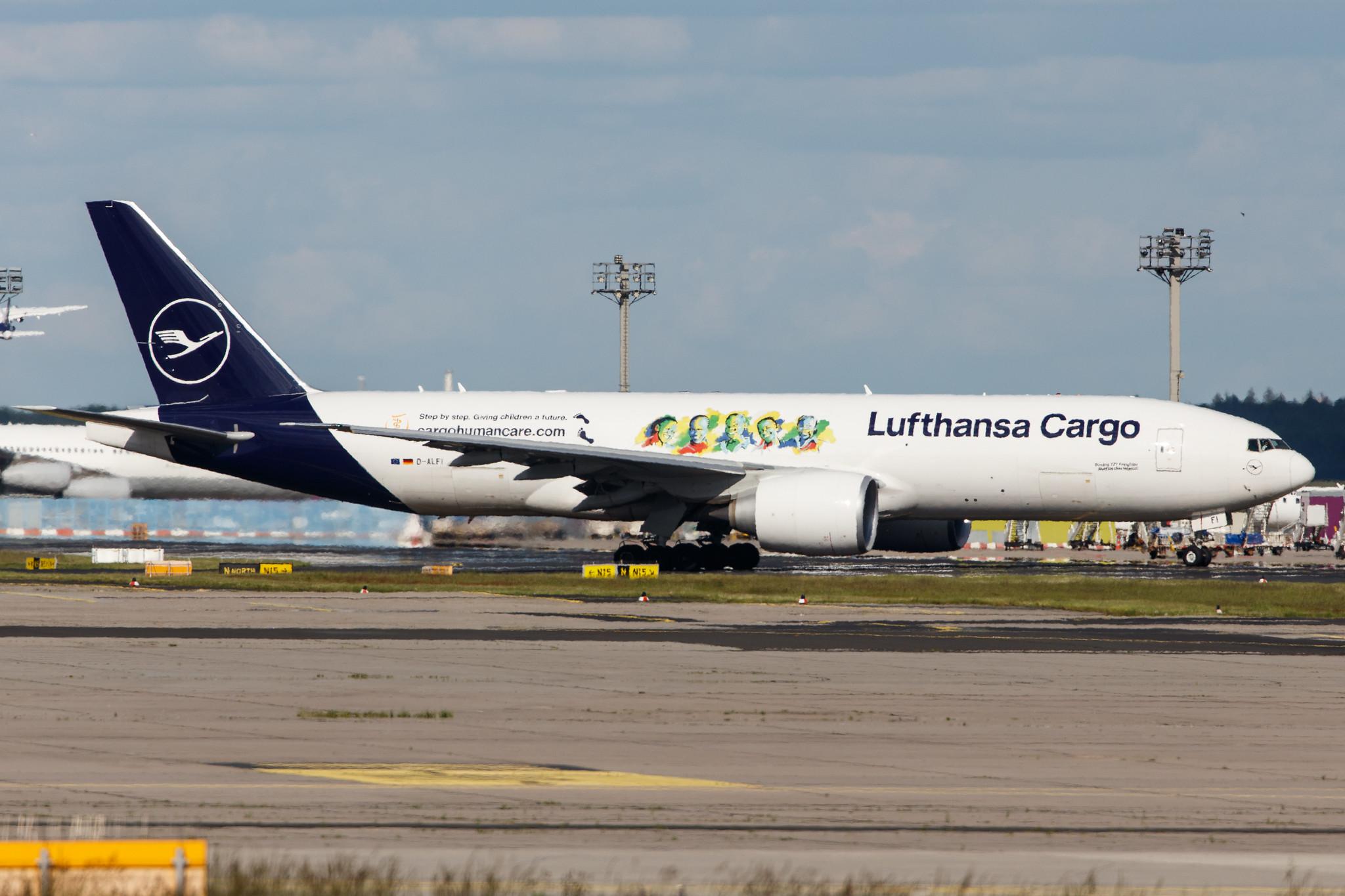 Frankfurt Airport: Lufthansa Cargo (/ GEC) |  Livery: Cargo Human Care Livery |  Boeing 777-F B77L | D-ALFI | MSN 66912