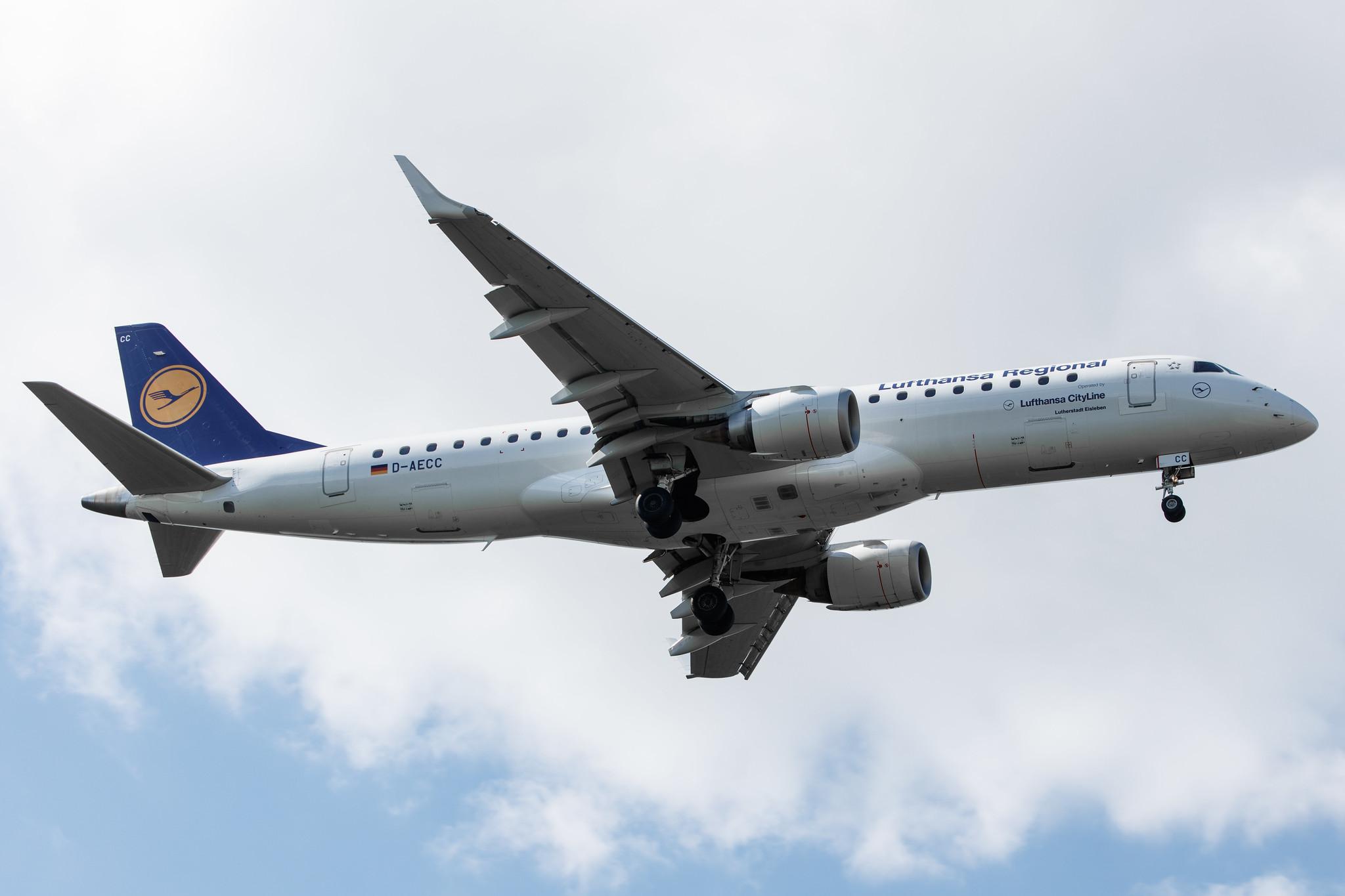 Frankfurt Airport: Lufthansa (LH / DLH) | Operator: Lufthansa CityLine |  Embraer E190LR E190 | D-AECC | MSN 19000333