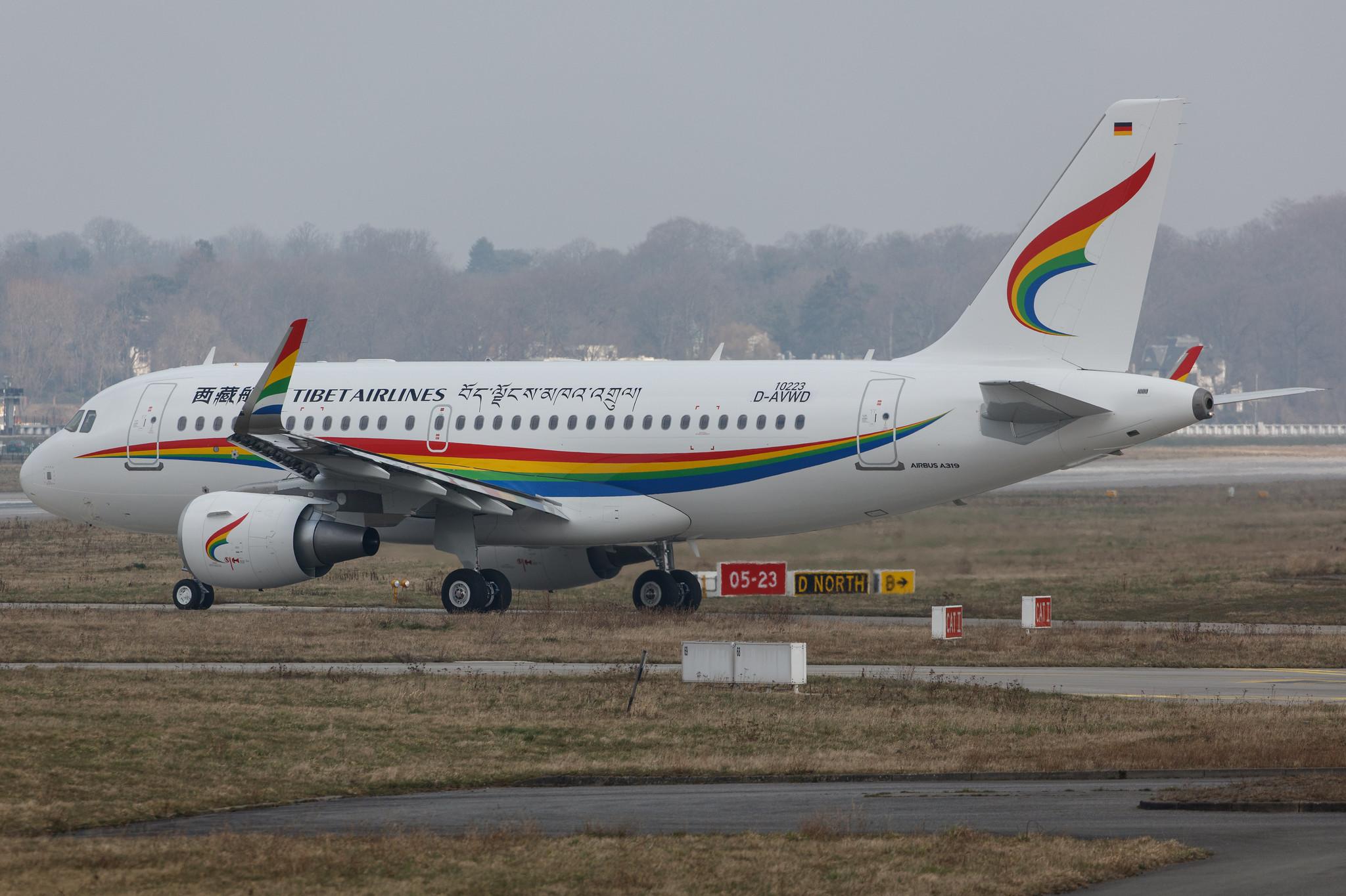 Hamburg Finkenwerder: Tibet Airlines (TV / TBA) |  Airbus A319-115 A319 | D-AVWD (B-322D) | MSN 10223