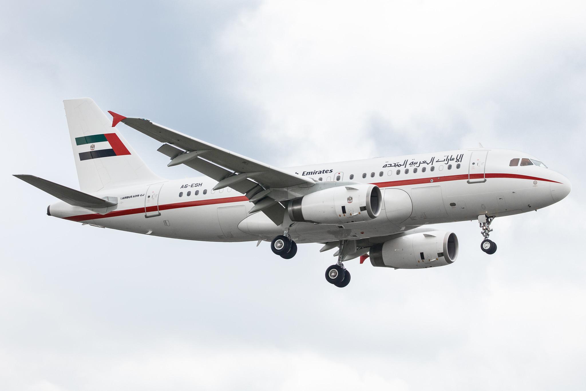 Hamburg Airport: Sharjah Ruler |  Airbus A319-133CX/CJ A319 | A6-ESH | MSN 0910