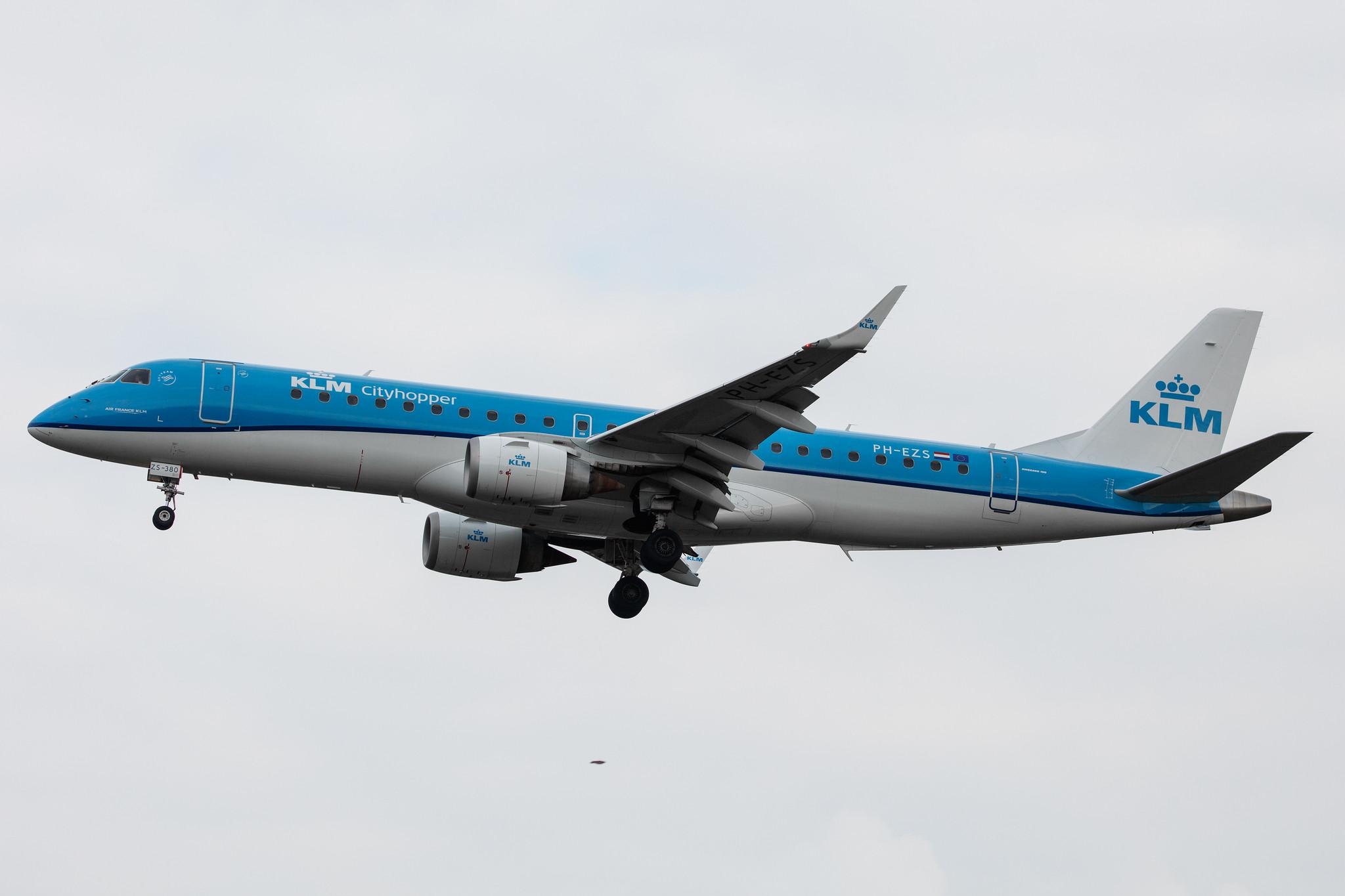 Hamburg Airport: KLM (KL / KLM) | Operator: KLM Cityhopper |  Embraer E190STD E190 | PH-EZS | MSN 19000380