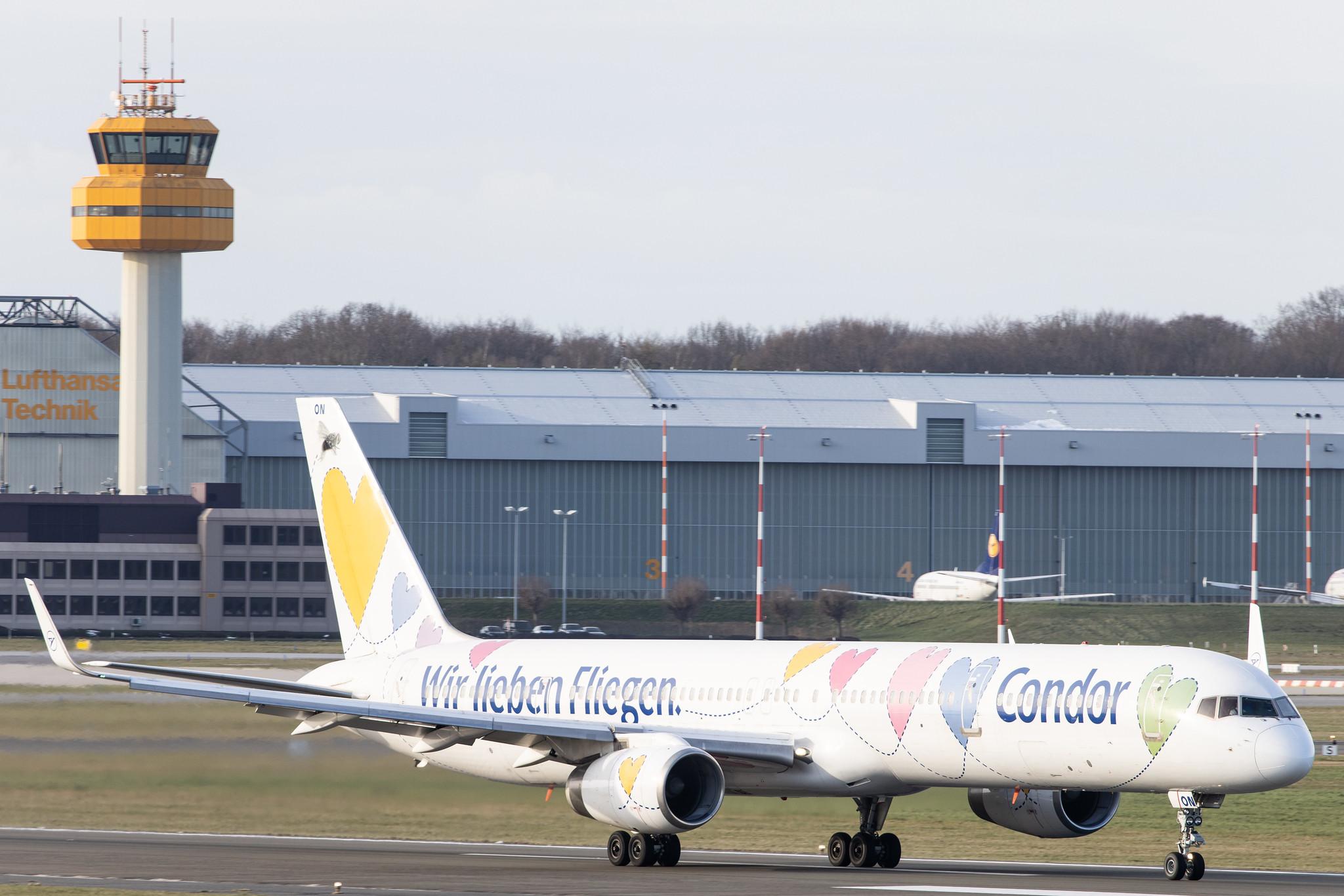 Hamburg Airport: Condor (DE / CFG) |  Livery: Wir Lieben Fliegen Livery |  Boeing 757-330 B753 | D-ABON | MSN 29023