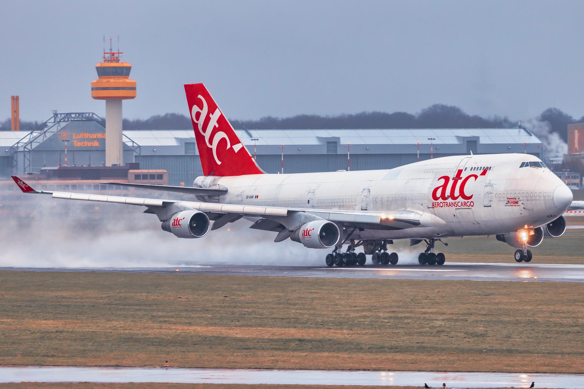 Hamburg Airport: Aerotranscargo (/ ATG) |  Boeing 747-409(BDSF) B744 | ER-BAM | MSN 24312
