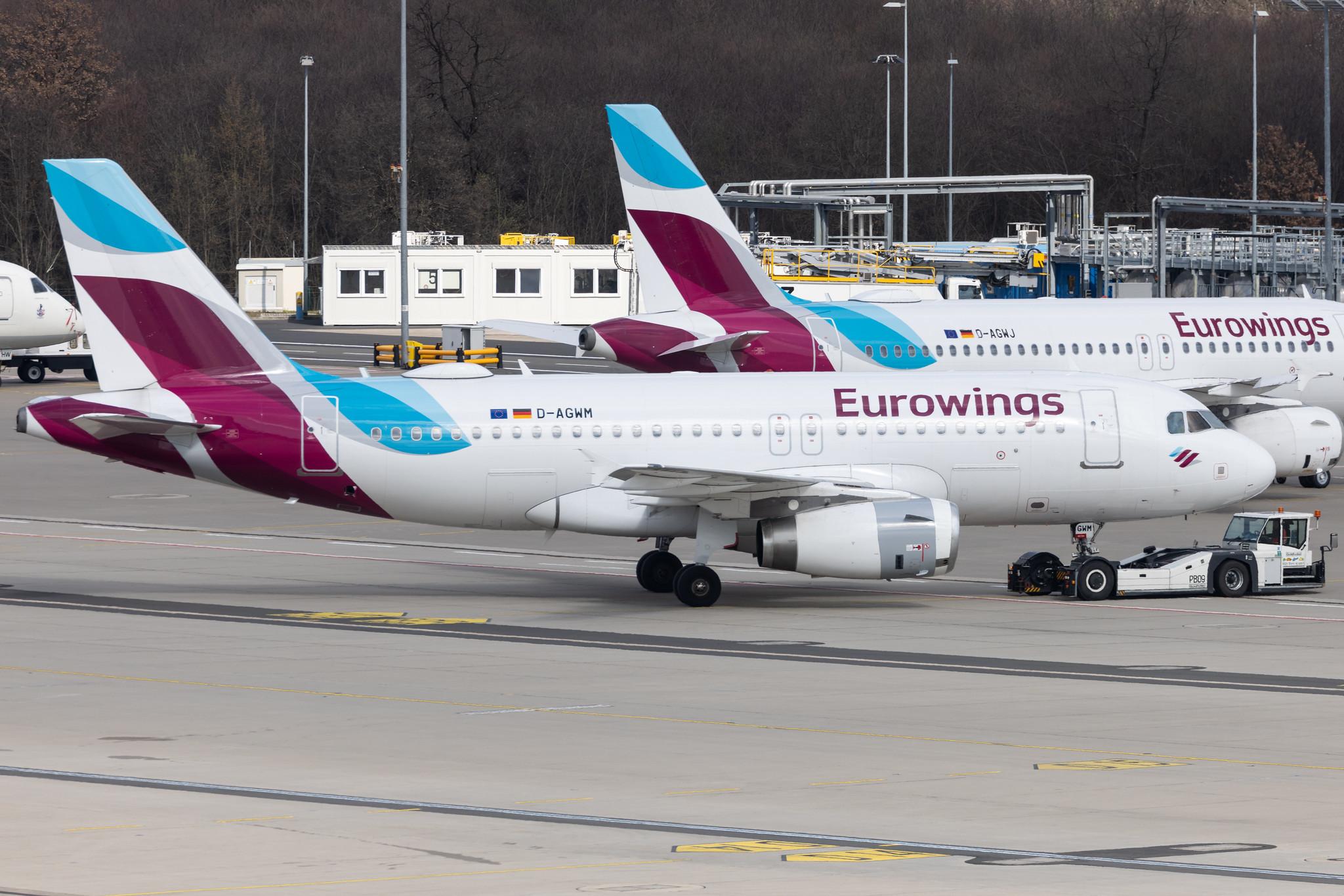 Köln Bonn Airport: Eurowings (EW / EWG) |  Airbus A319-132 A319 | D-AGWM | MSN 3839