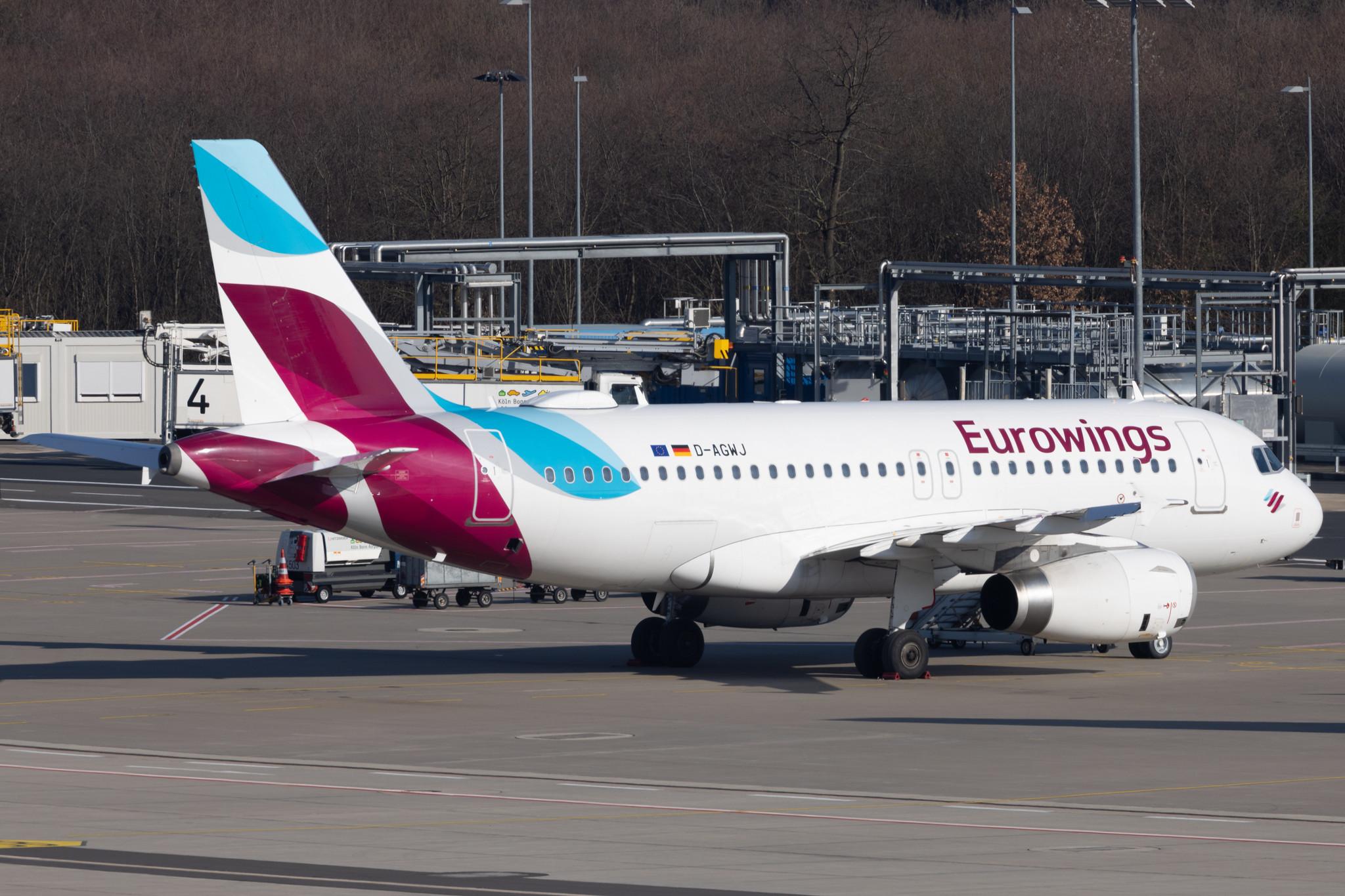 Köln Bonn Airport: Eurowings (EW / EWG) |  Airbus A319-132 A319 | D-AGWJ | MSN 3375