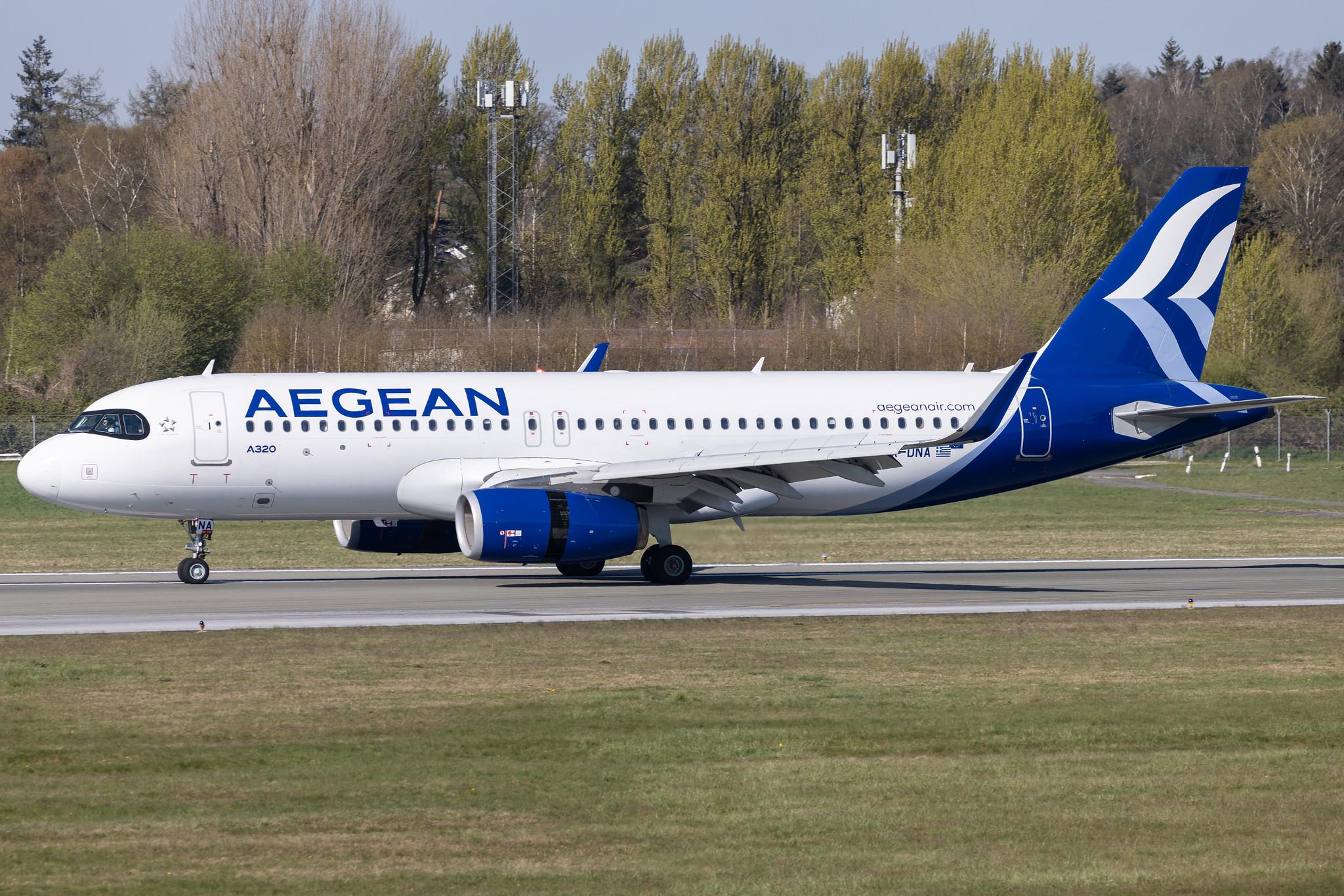 Hamburg Airport: Aegean Airlines (A3 / AEE) |  Airbus A320-232 A320 | SX-DNA | MSN 6655