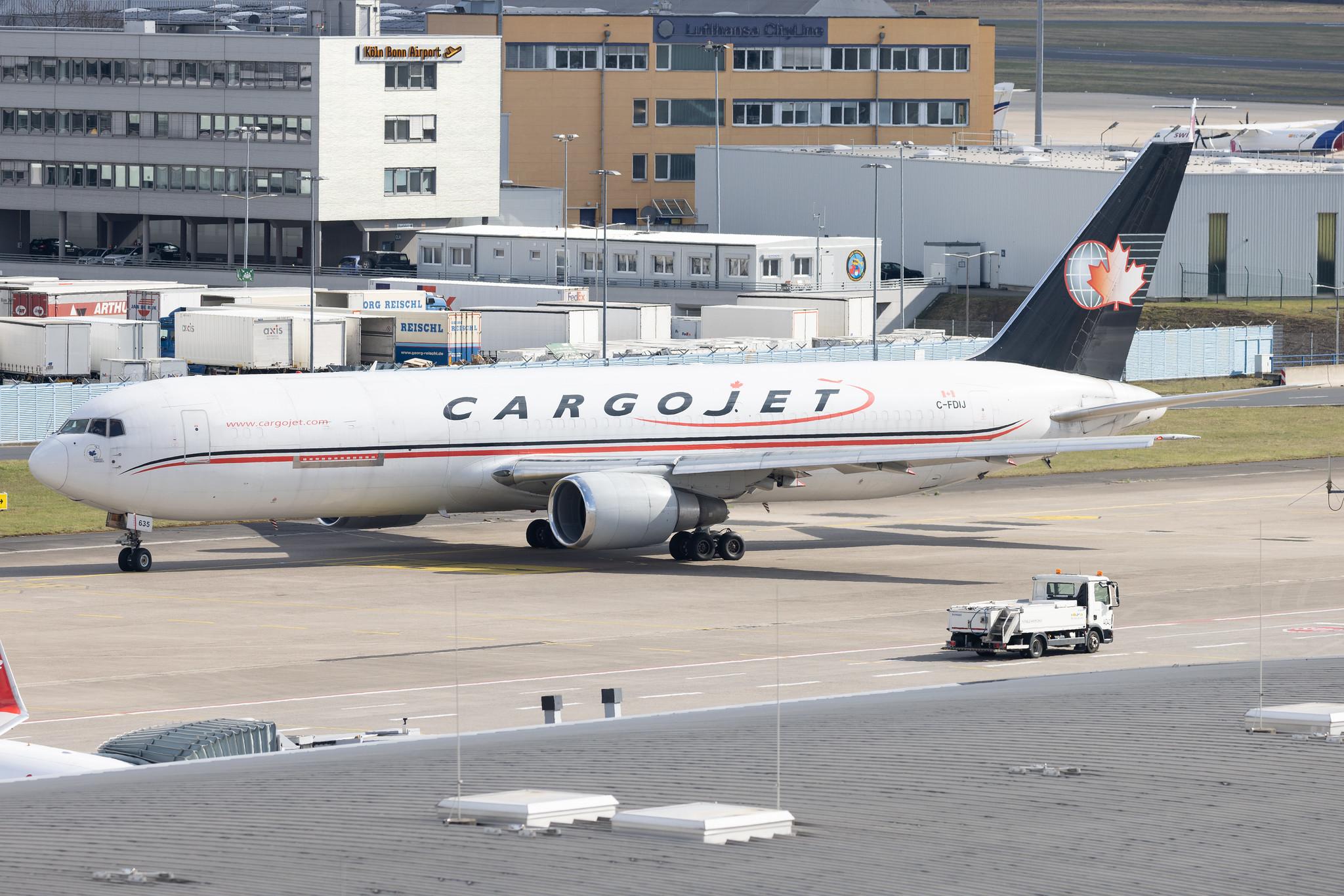 Köln Bonn Airport: Cargojet Airways (W8 / CJT) |  Boeing 767-39H(ER)(BDSF) B763 | C-FDIJ | MSN 26257