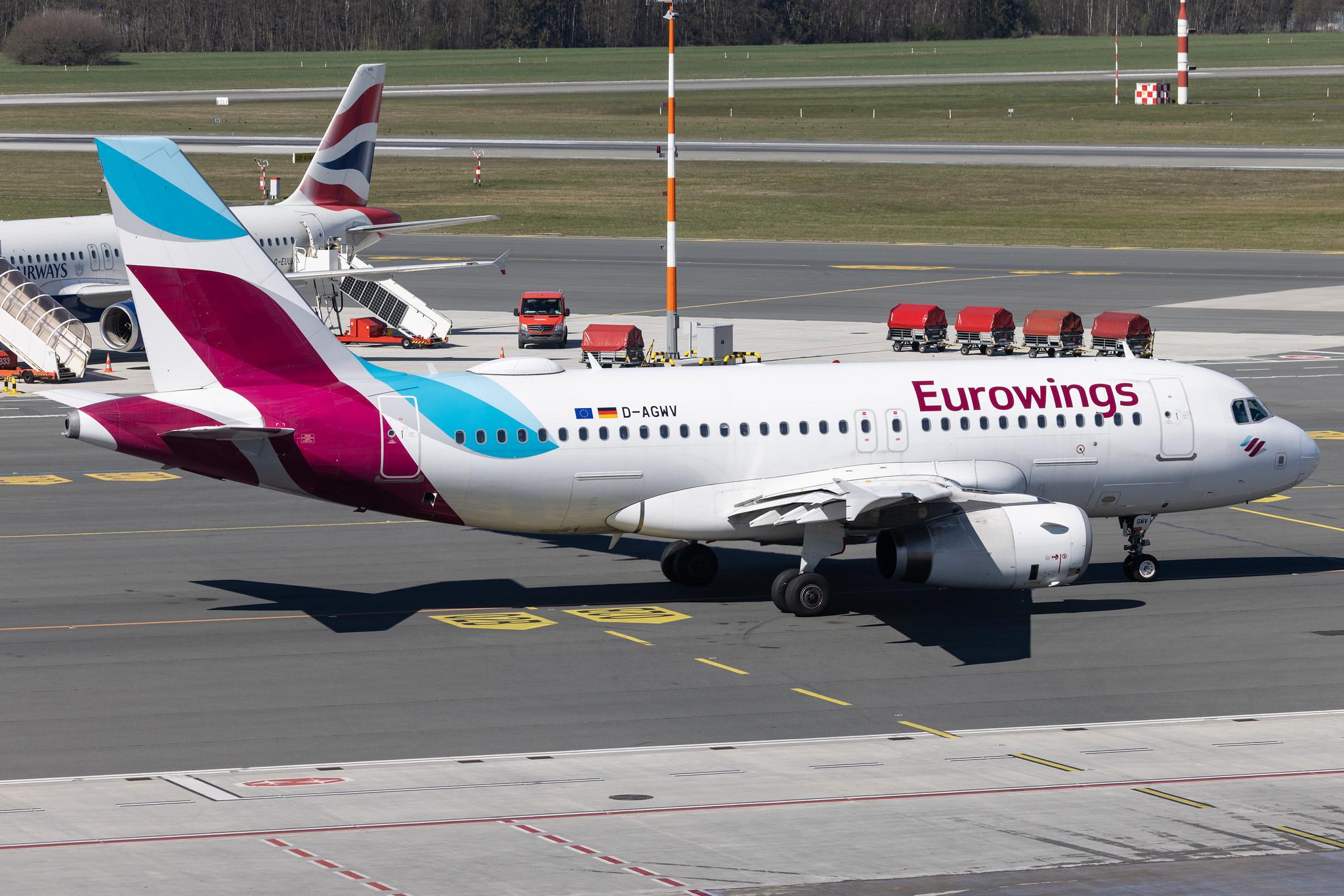 Hamburg Airport: Eurowings (EW / EWG) |  Airbus A319-132 A319 | D-AGWV | MSN 5467
