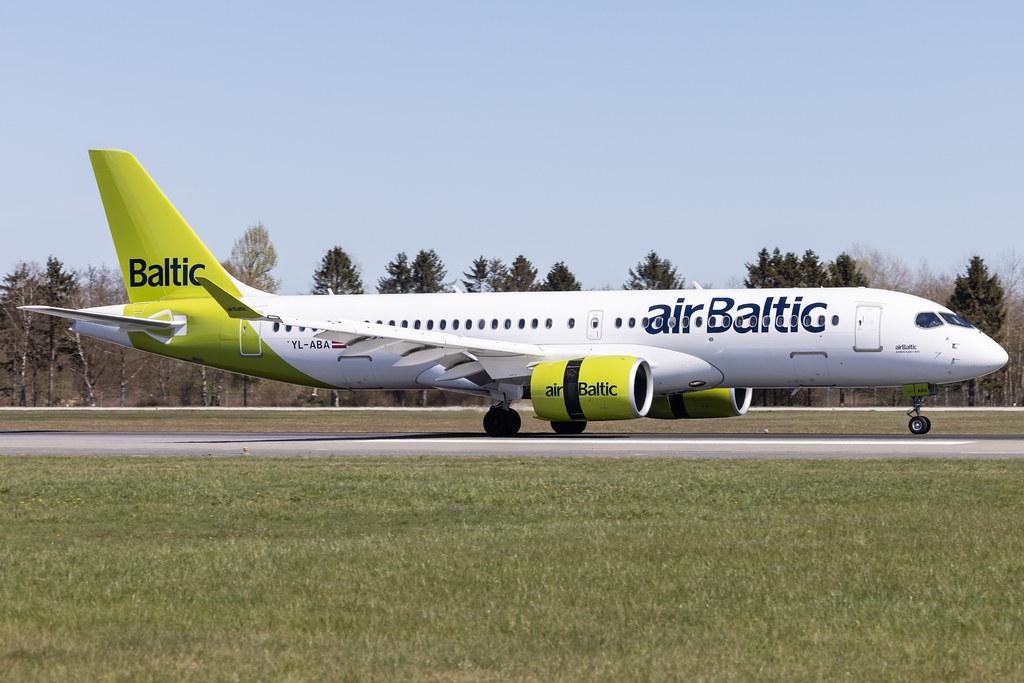 Hamburg Airport: Air Baltic (BT / BTI) |  Airbus A220-300 BCS3 | YL-ABA | MSN 55121